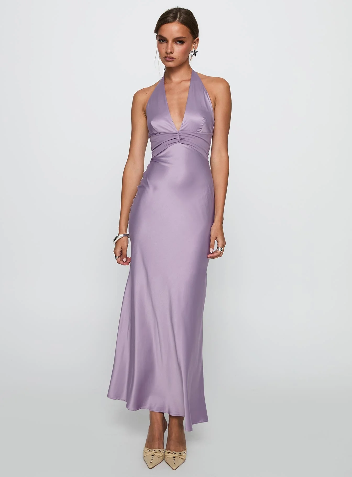 Rousseau Halter Maxi Dress Mauve - Image 2