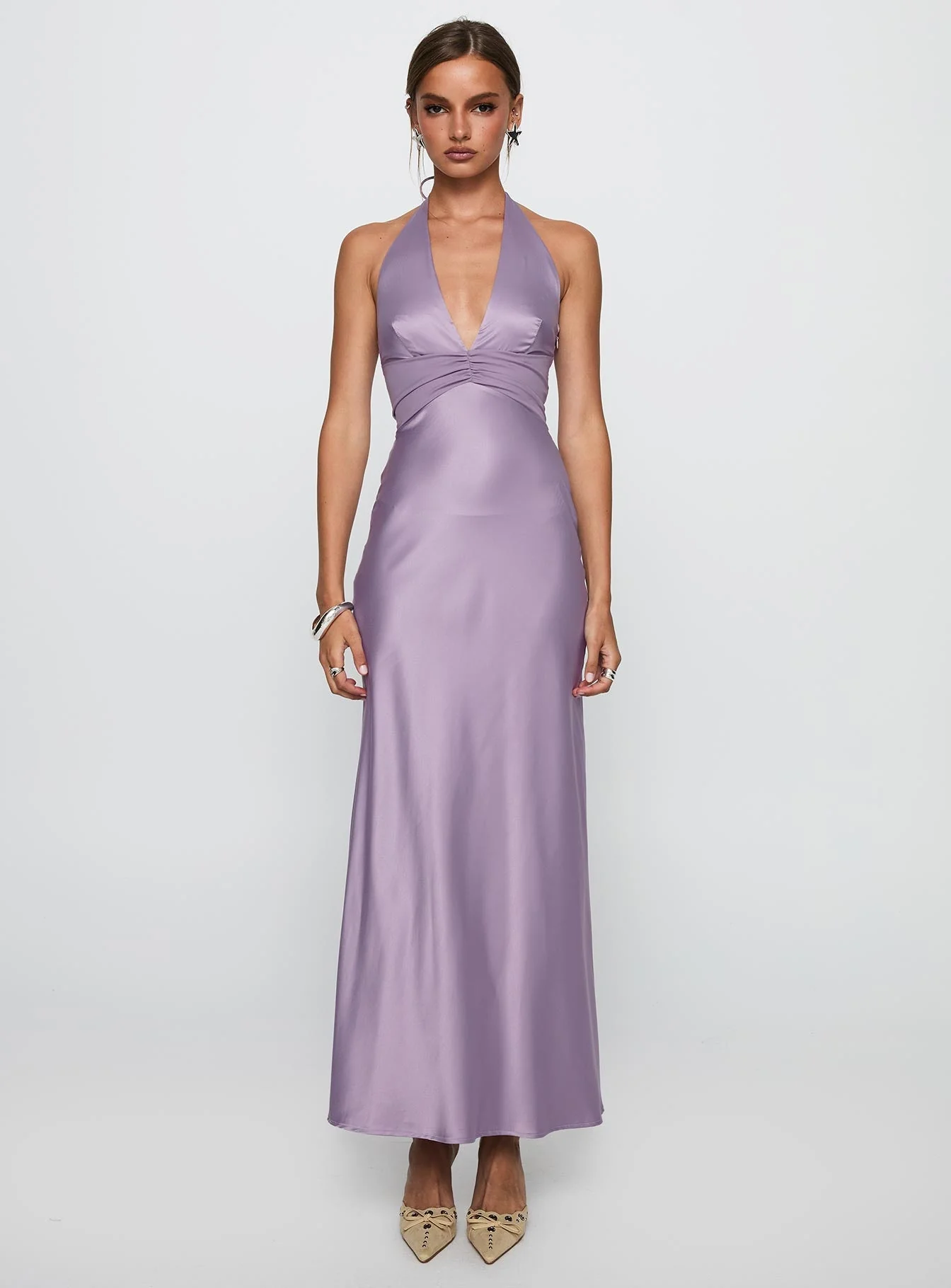 Rousseau Halter Maxi Dress Mauve - Image 6