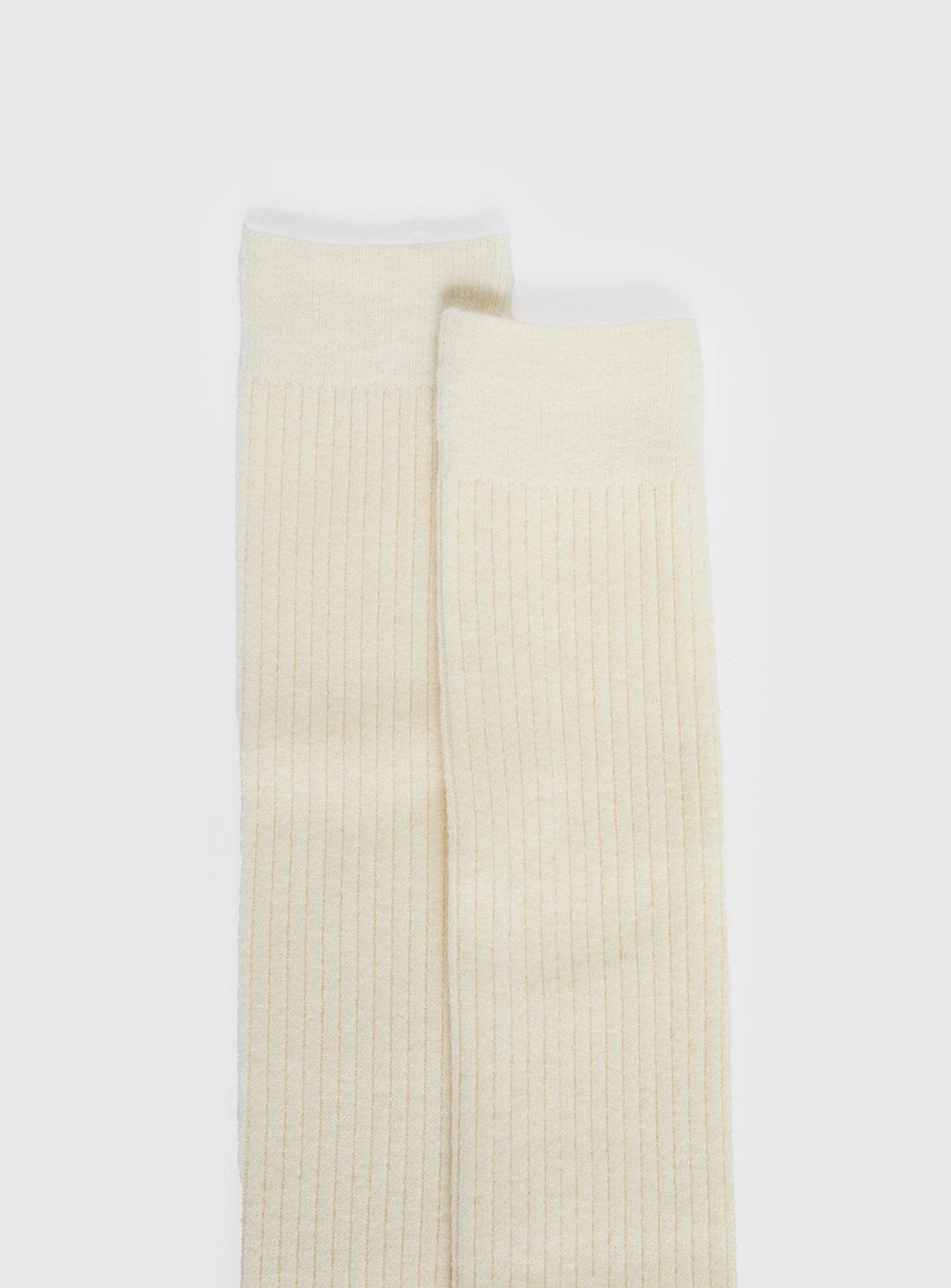 Roxee Knee High Ribbed Socks Cream - Image 3