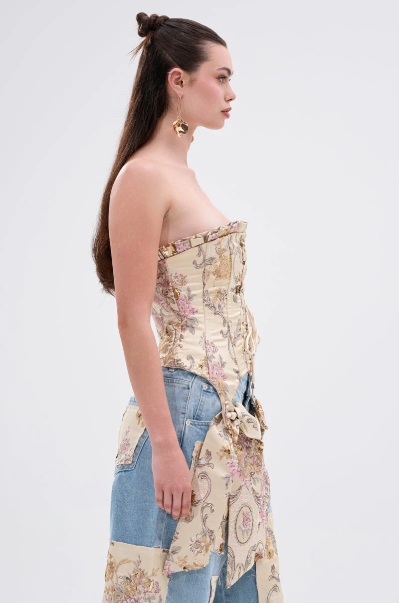 ROYAL ENERGY BROCADE CORSET TOP - Image 2