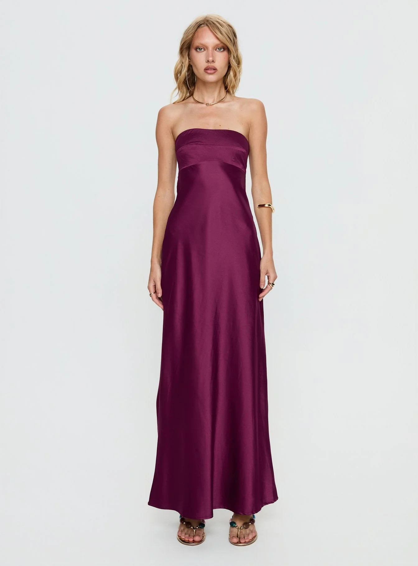 Rozelle Strapless Maxi Dress Currant - Image 6