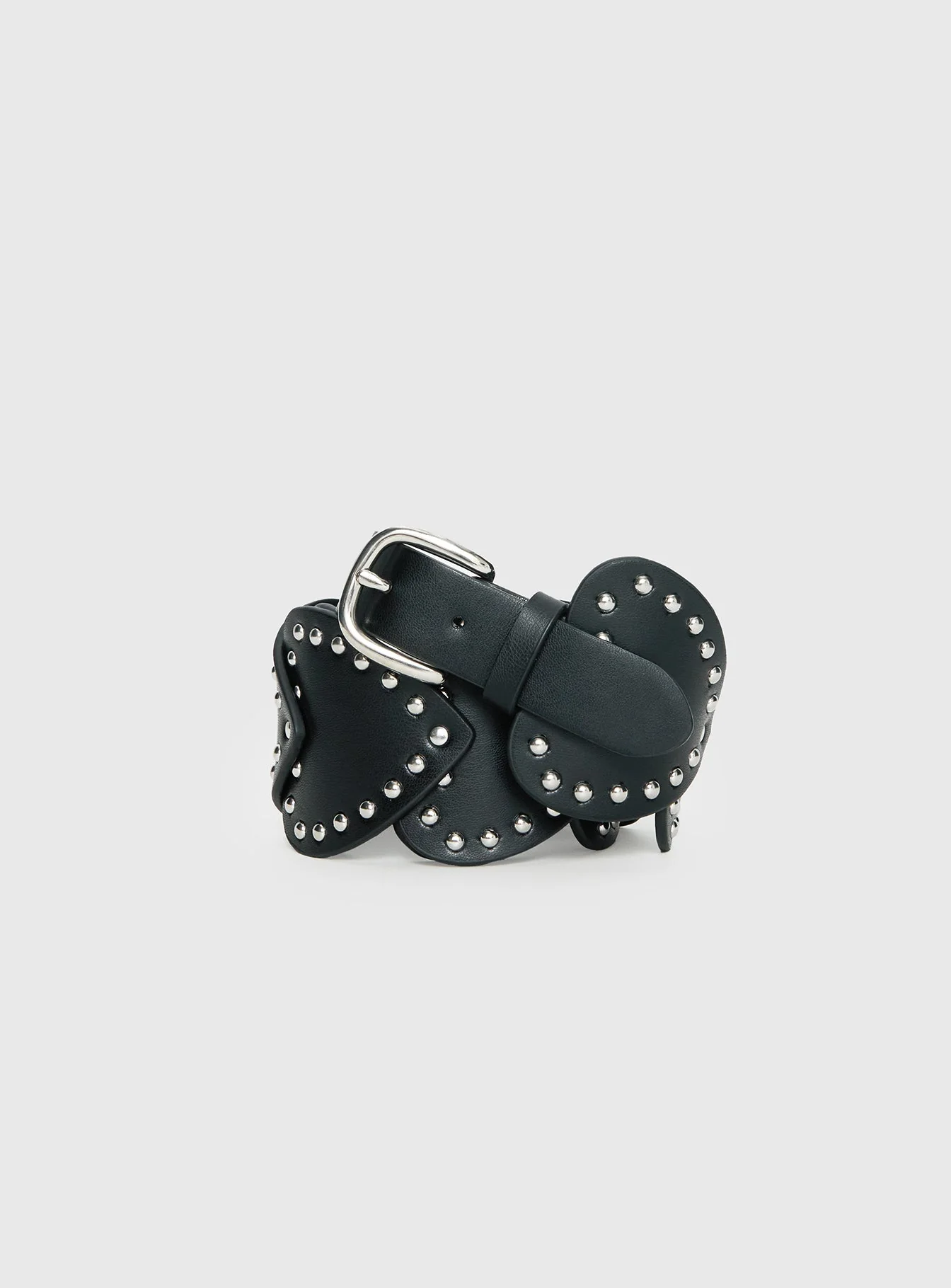 Running Wild Faux Leather Heart Belt Black - Image 2