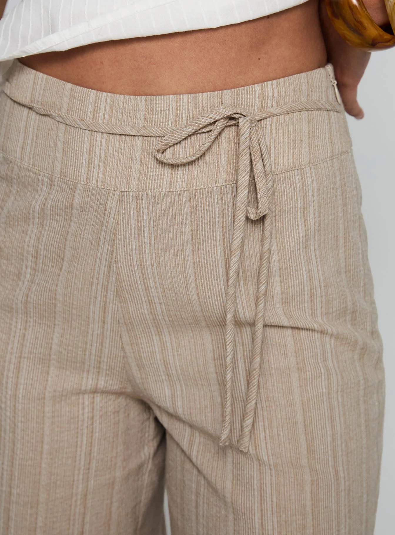 Rush Hours Tie Up Pants Beige - Image 6