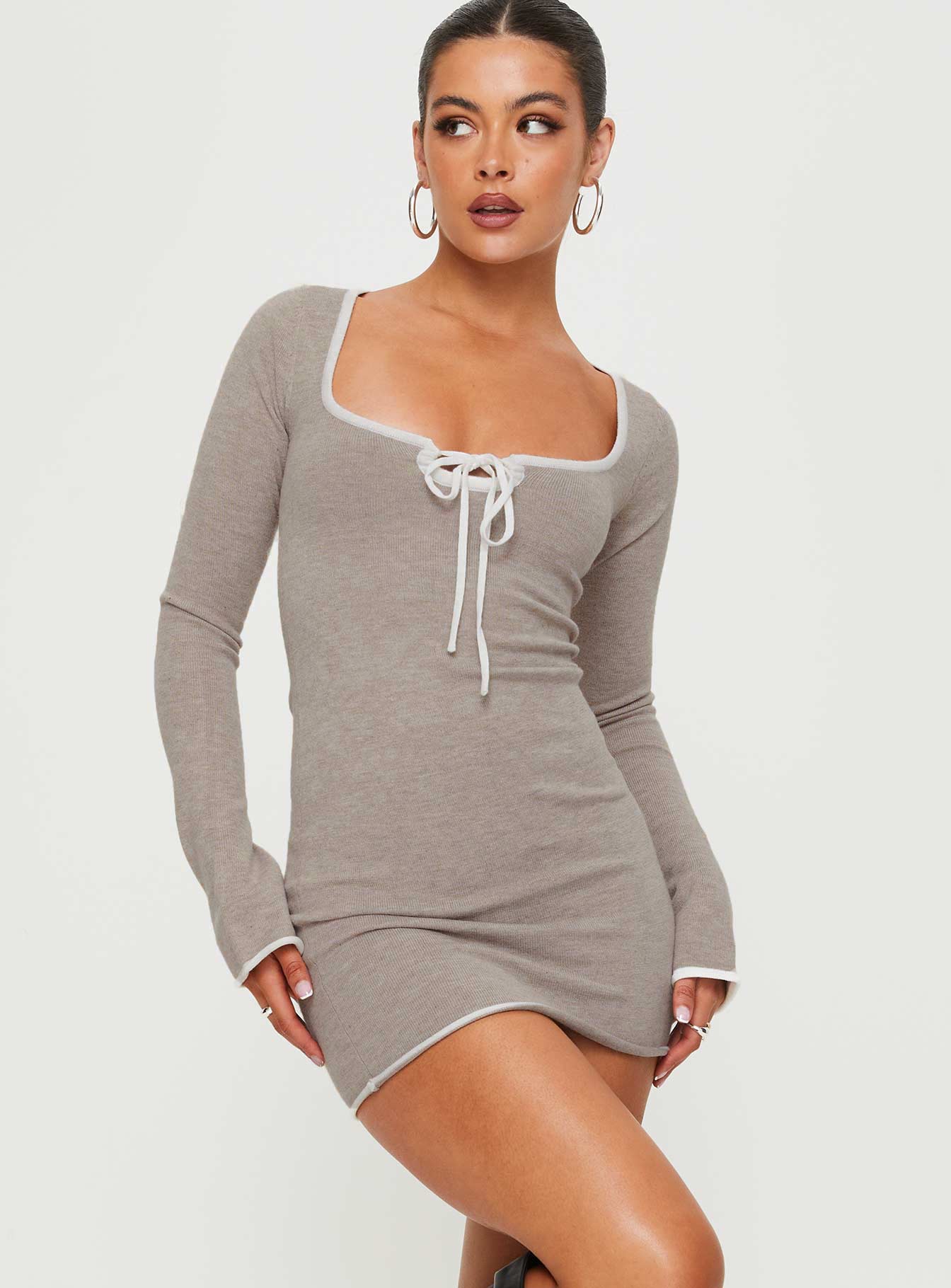Rutter Long Sleeve Mini Dress Grey - Image 2