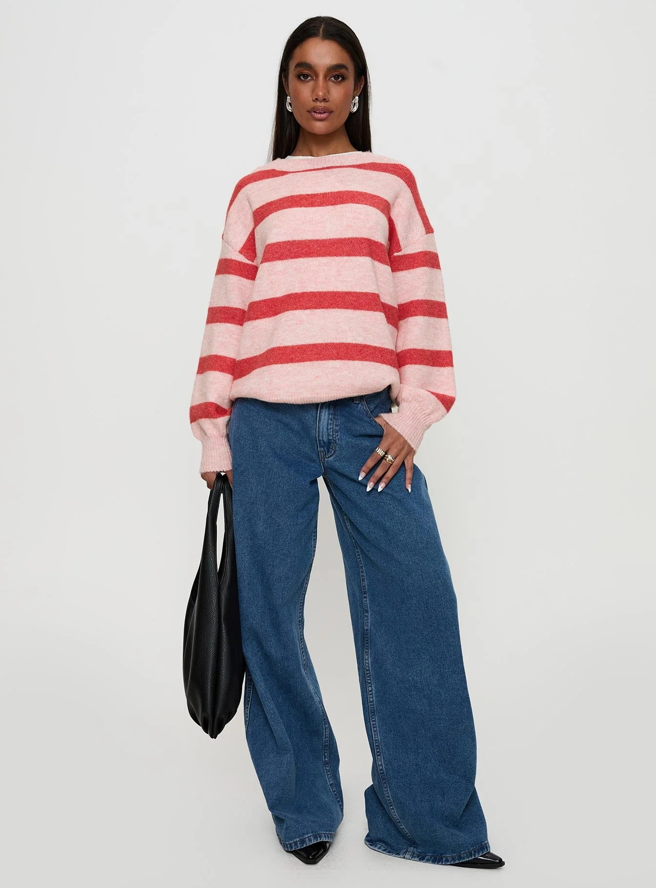 Ryanna Sweater Pink / Red Stripe - Image 3