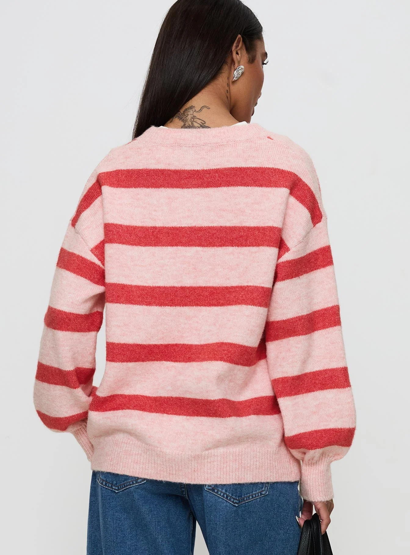 Ryanna Sweater Pink / Red Stripe - Image 5