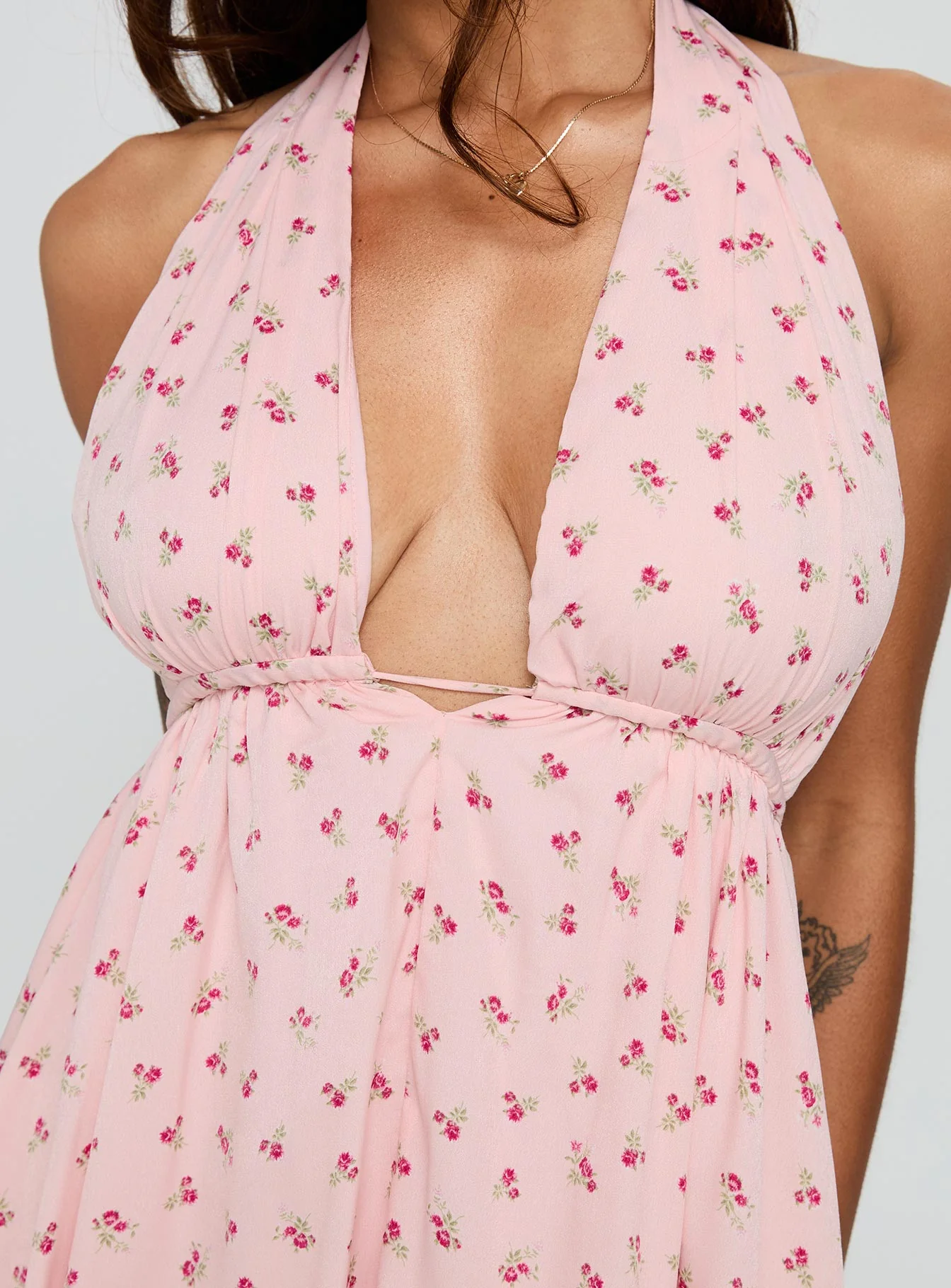 Saddler Mini Dress Pink Floral - Image 5