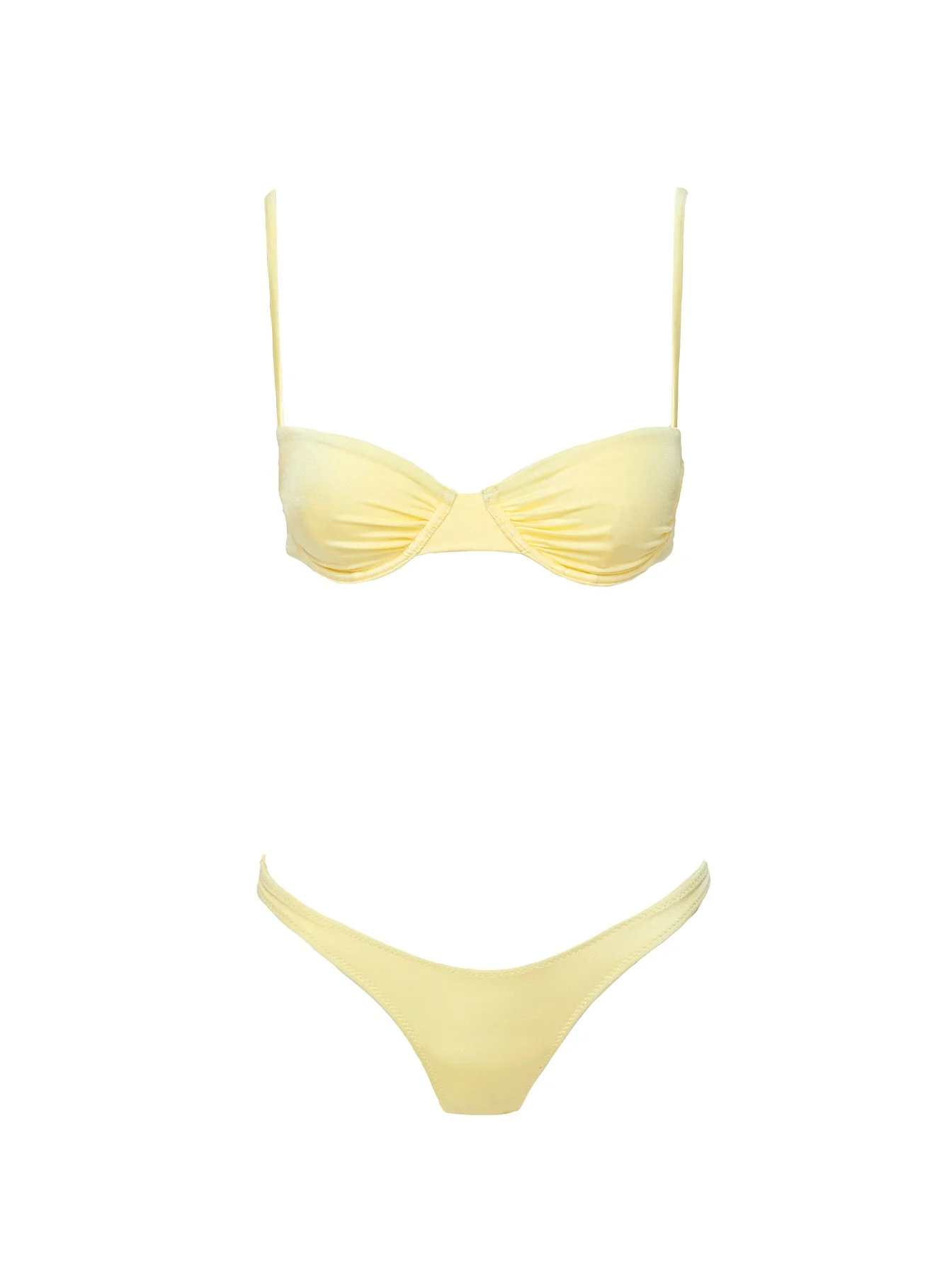 Sadley High Cut Shine Bikini Bottoms Lemon - Image 6