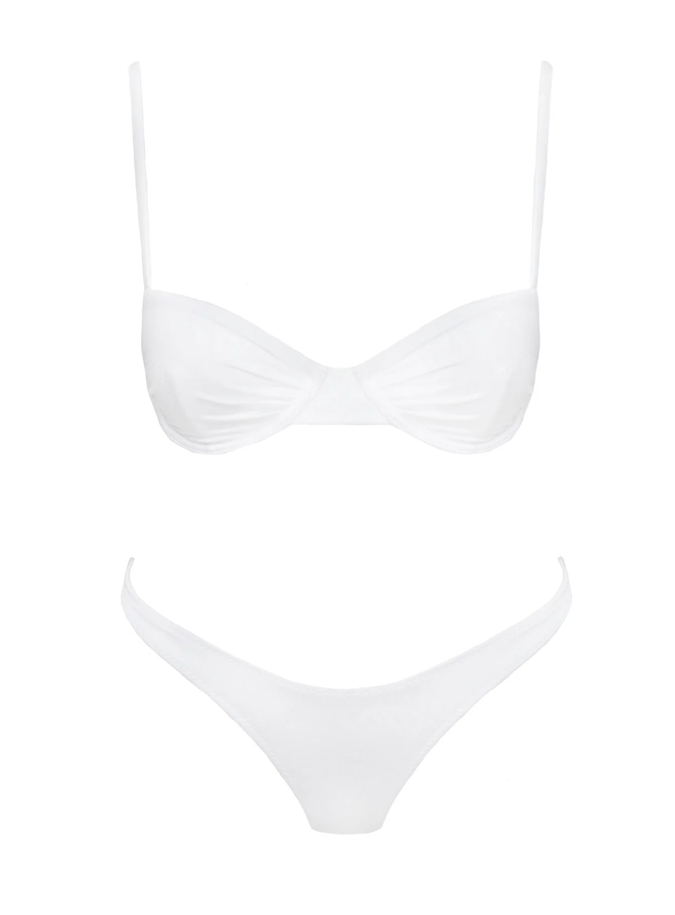 Sadley Underwire Shine Bikini Top White - Image 5