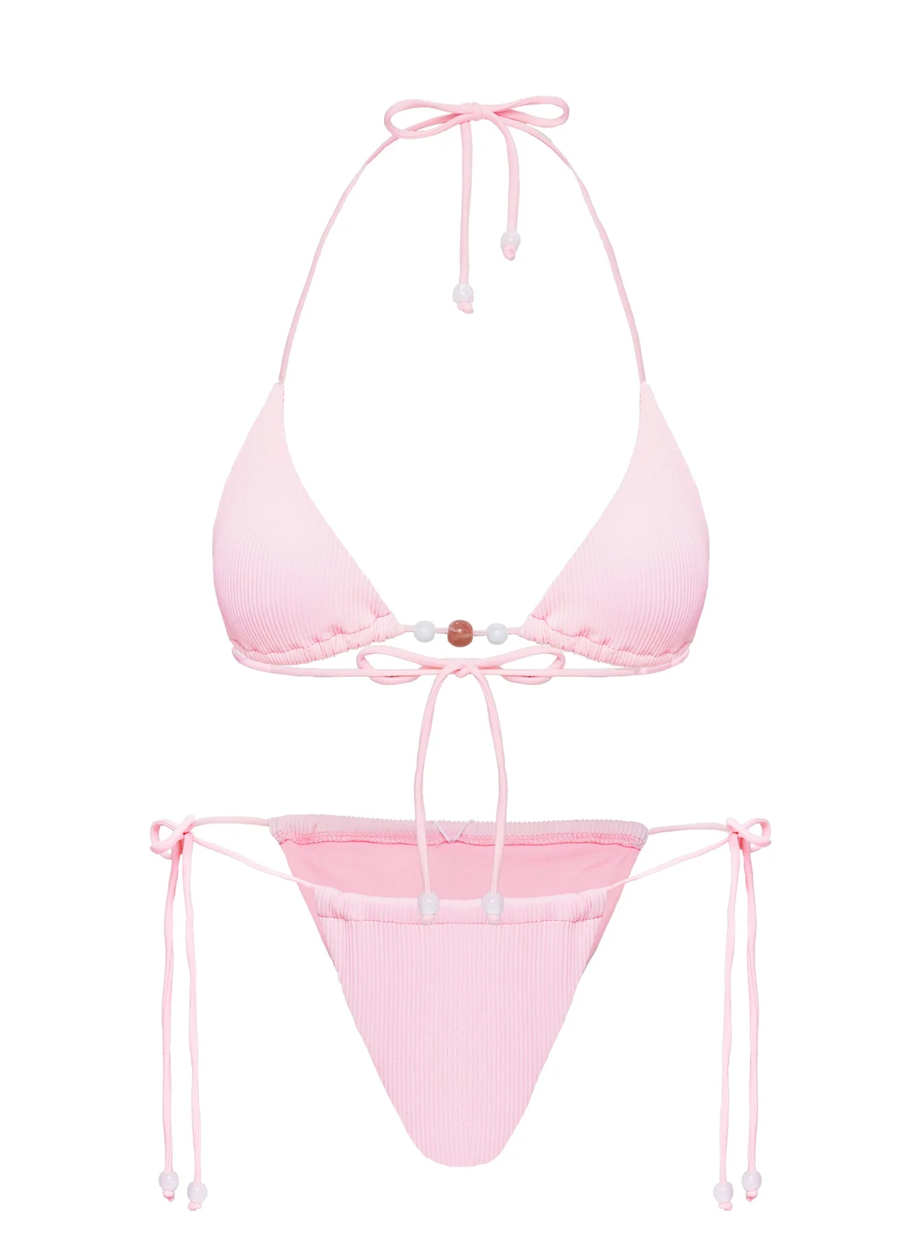 Saide Triangle Bikini Top Pink Stripe - Image 5