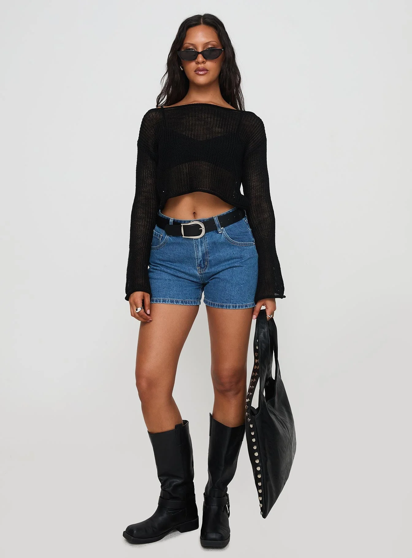Saldana Shorts Mid Blue Denim Petite - Image 3