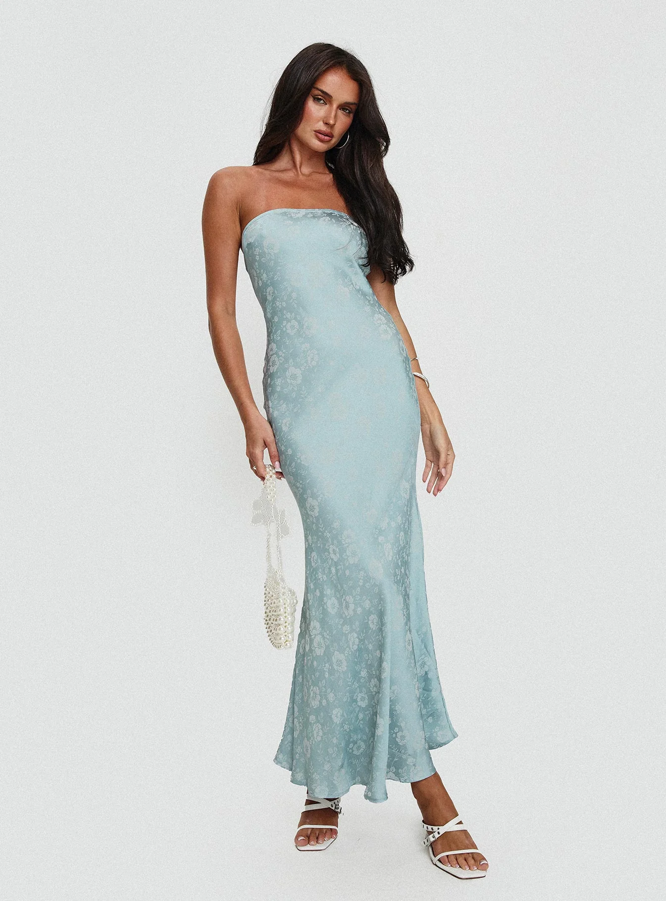 Salvin Strapless Maxi Dress Blue - Image 8