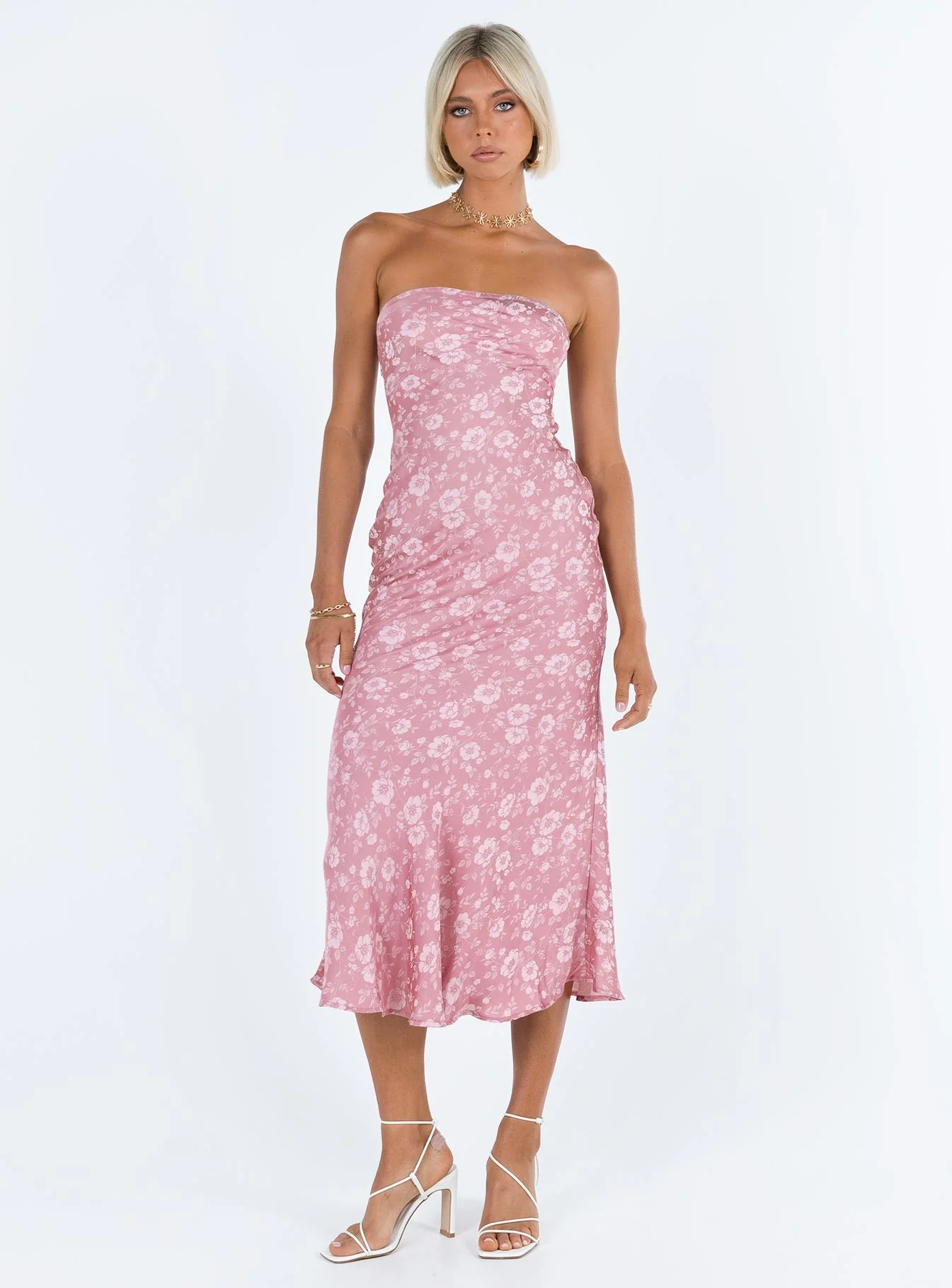 Salvin Strapless Maxi Dress Pink - Image 2