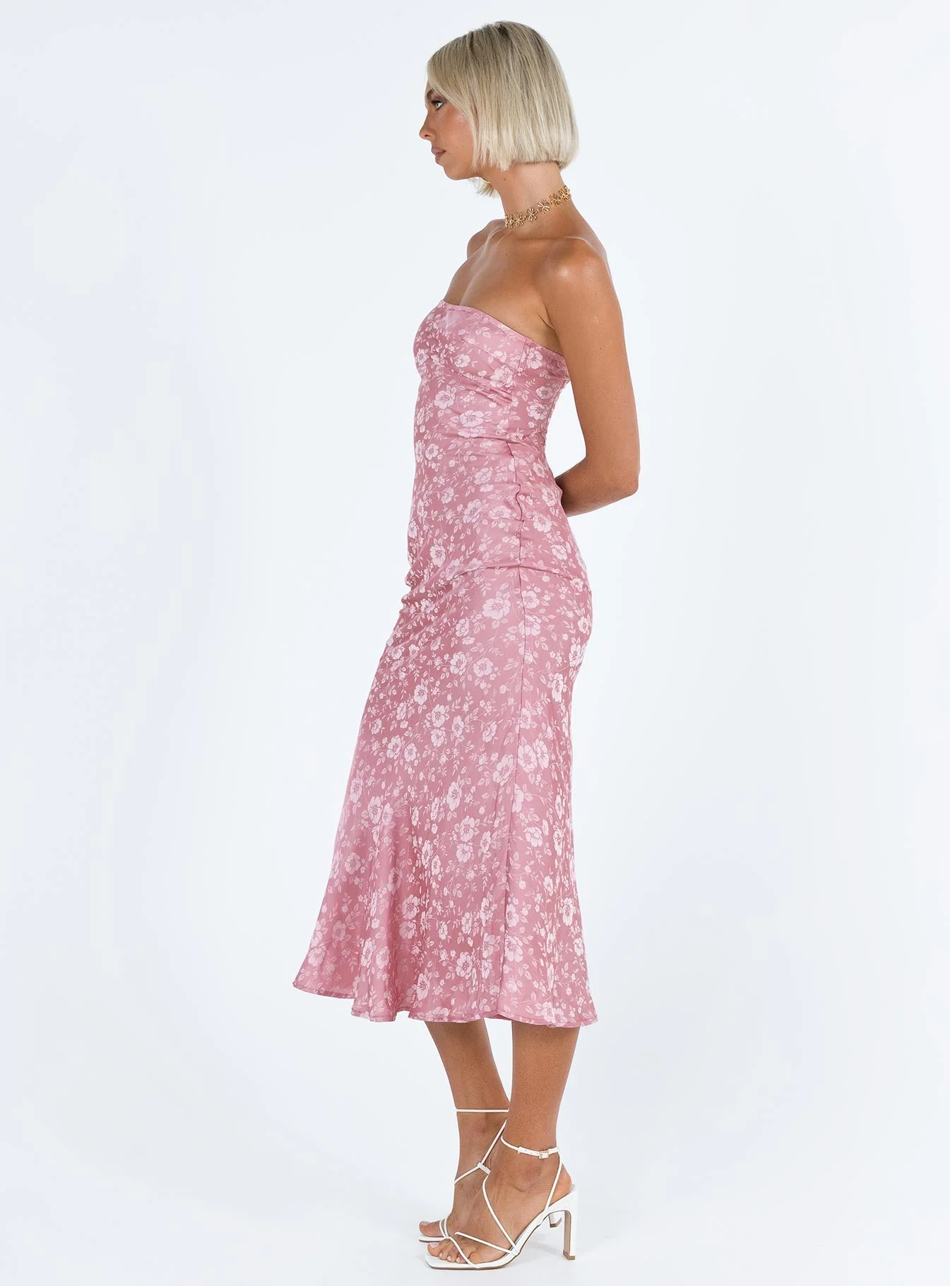 Salvin Strapless Maxi Dress Pink - Image 4