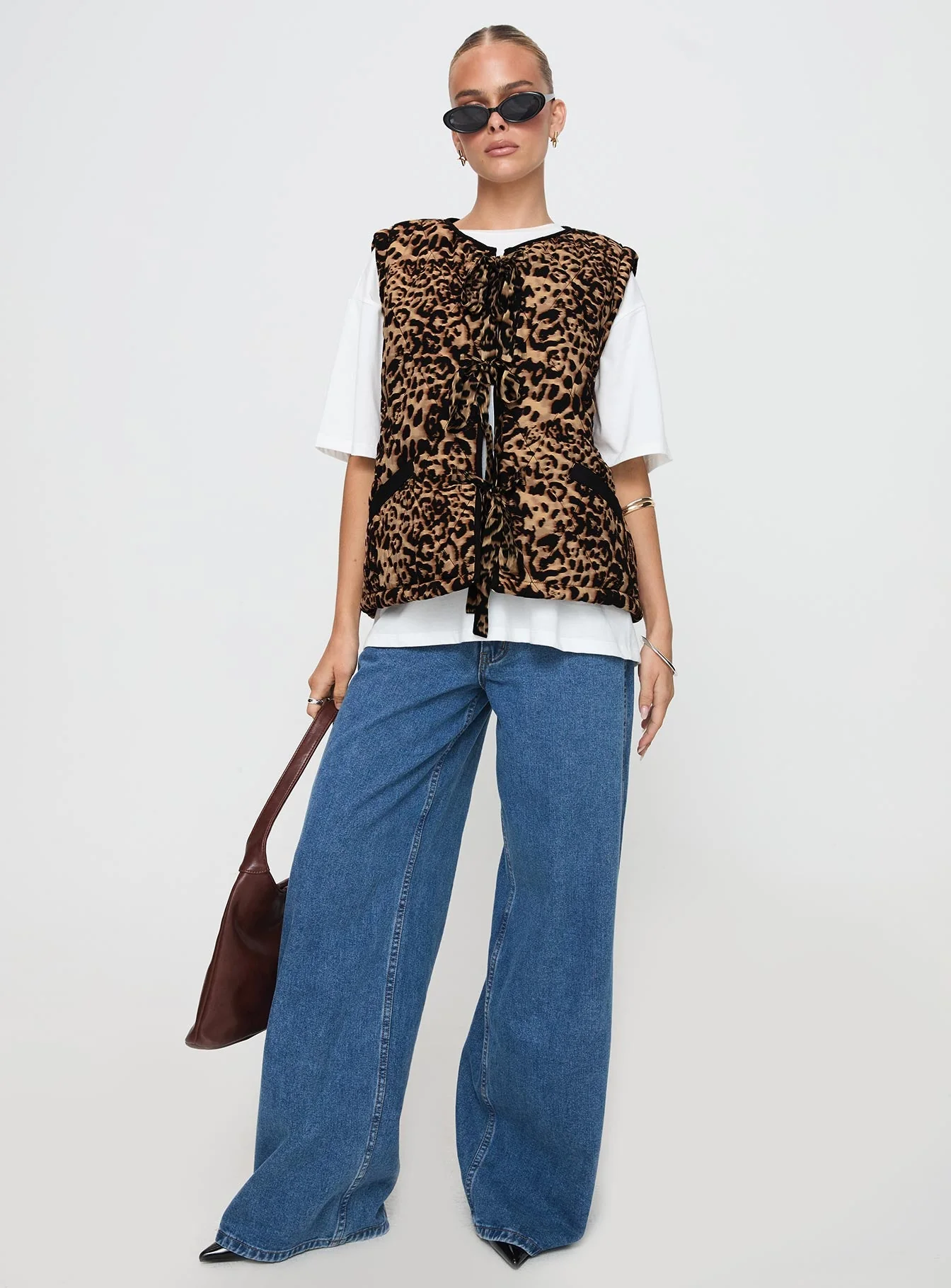 Samual Quilted Vest Leopard - Image 3