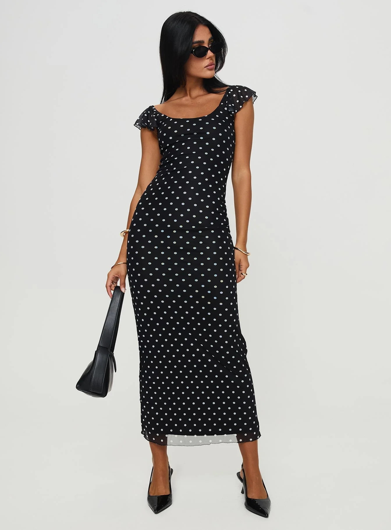 Sandberg Maxi Dress Black Polka Dot - Image 3