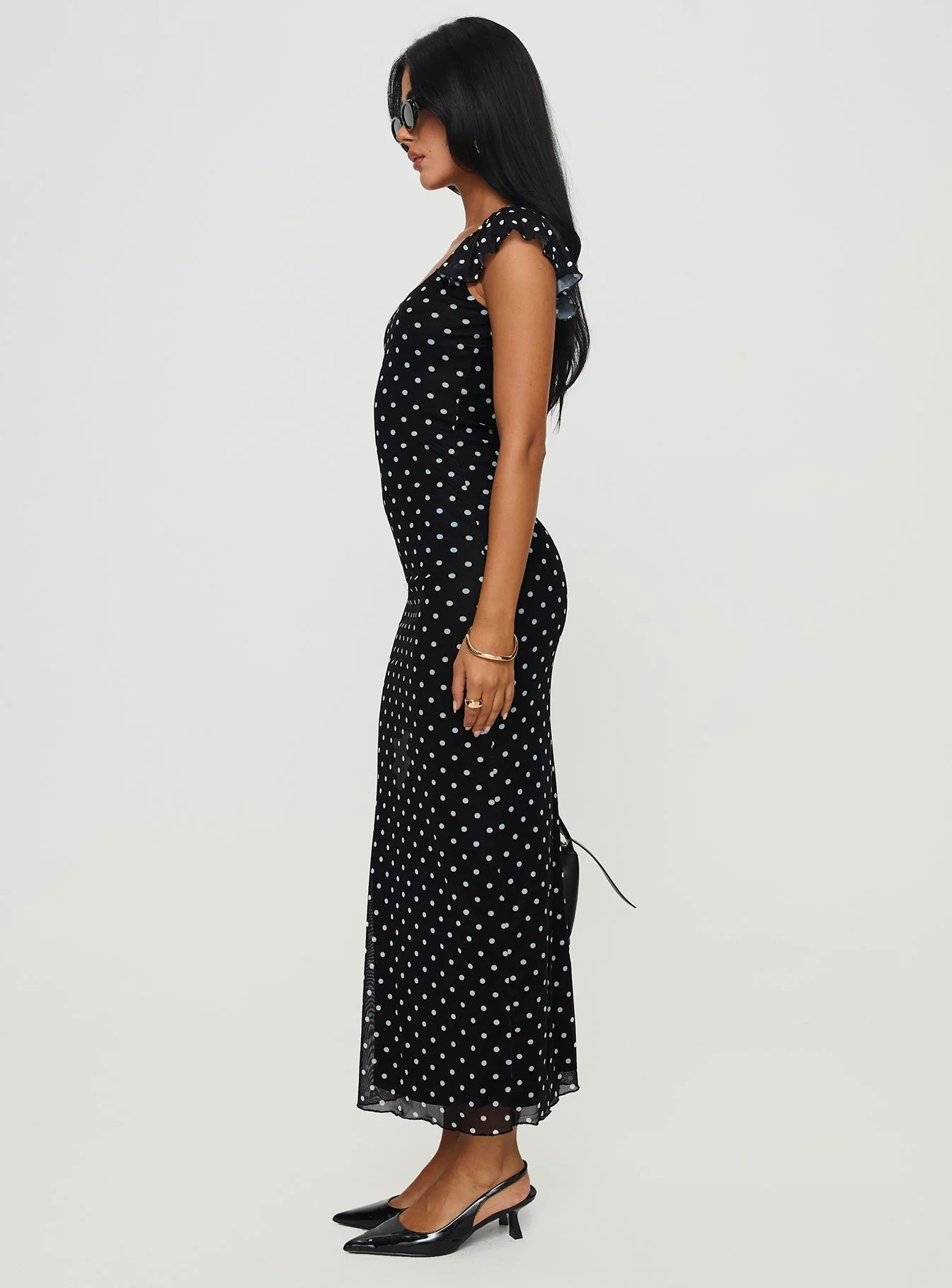 Sandberg Maxi Dress Black Polka Dot - Image 4