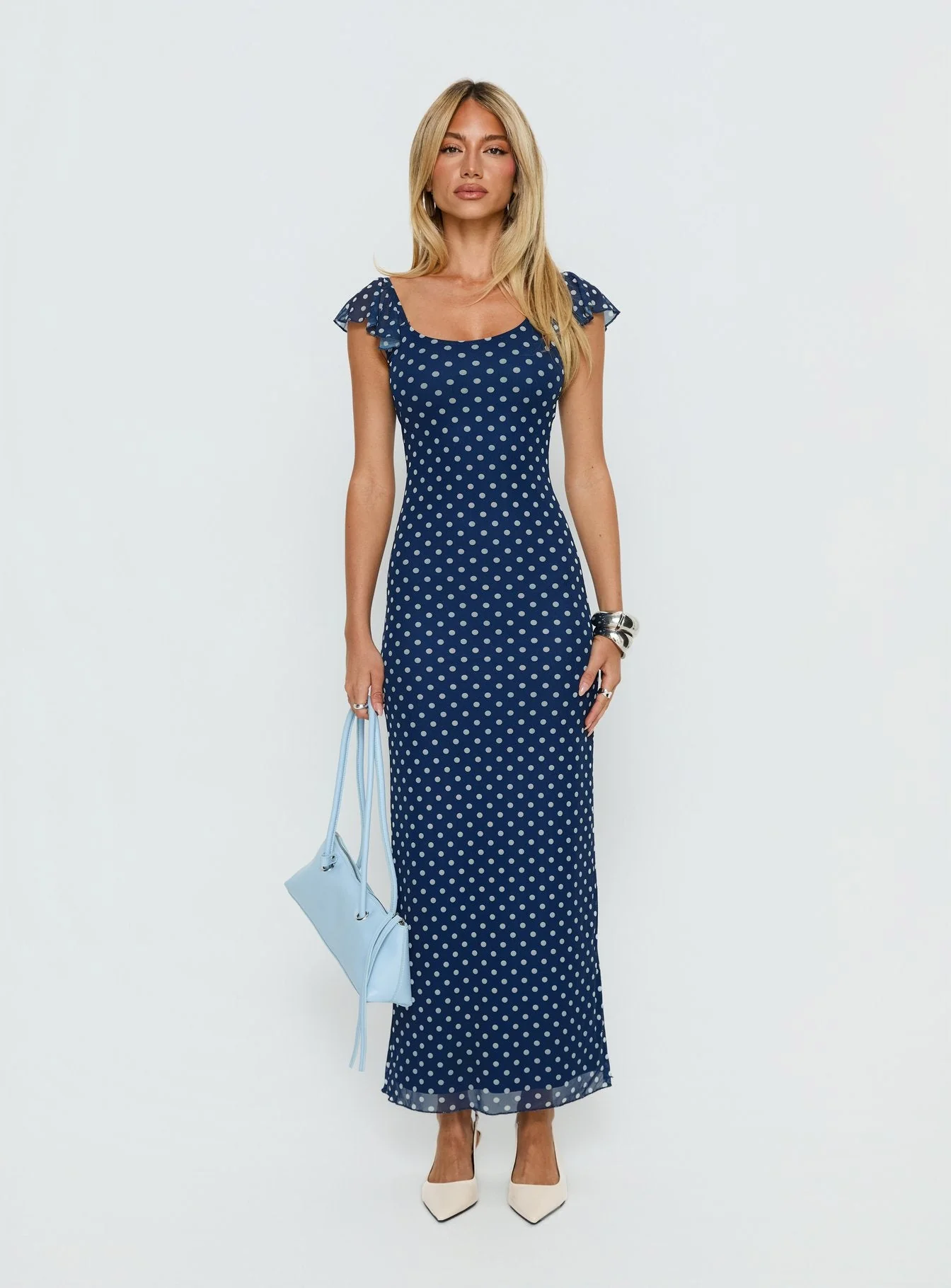 Sandberg Maxi Dress Blue Polka Dot - Image 7