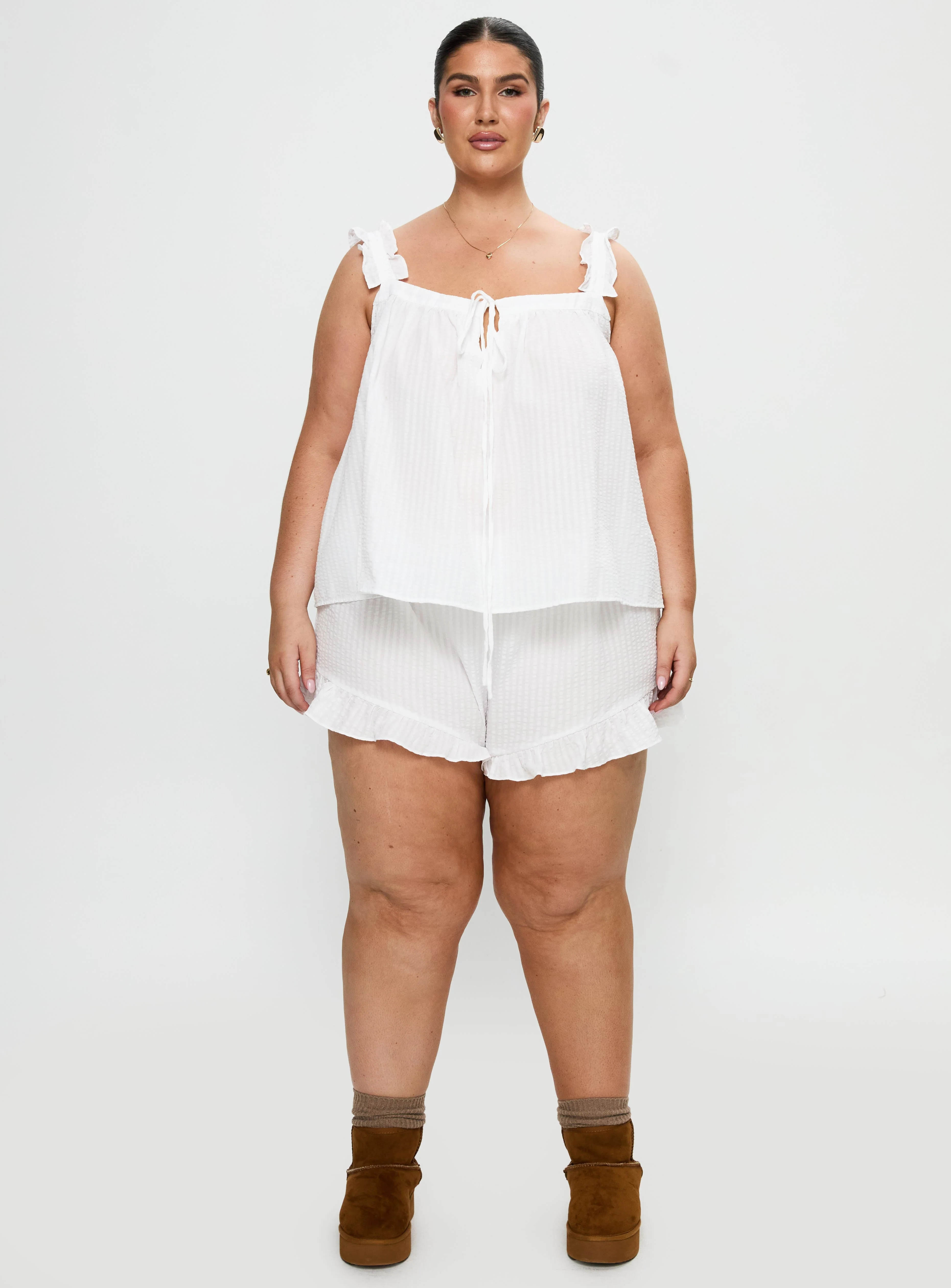 Santabelle Frill Shorts White Curve - Image 7