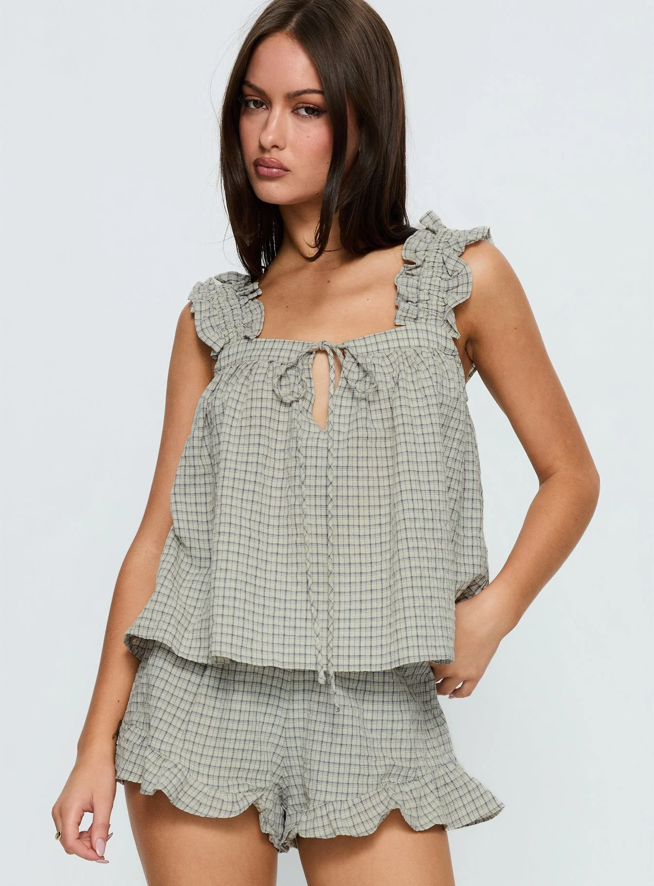 Santabelle Frill Top Check - Image 2