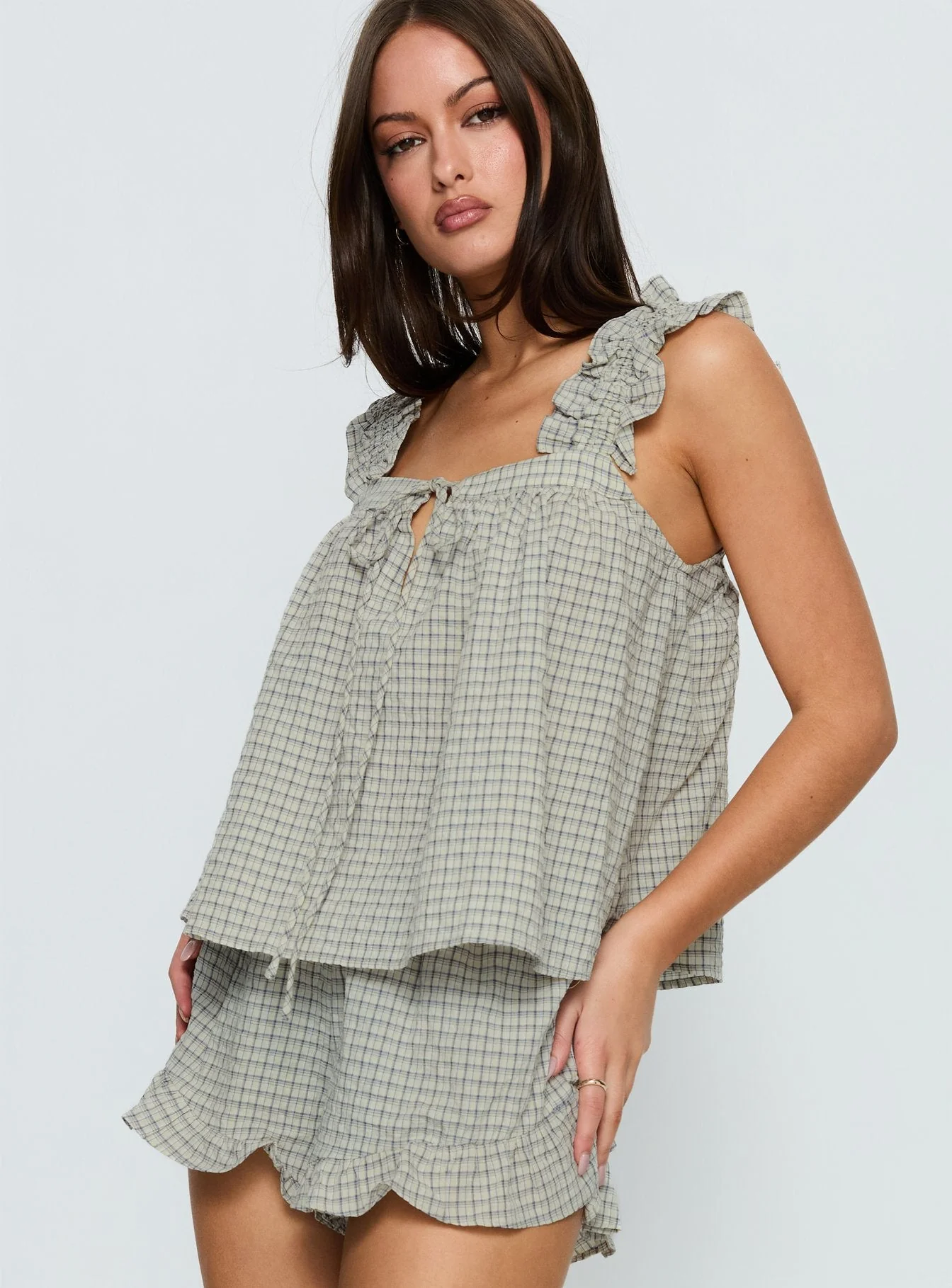 Santabelle Frill Top Check - Image 4