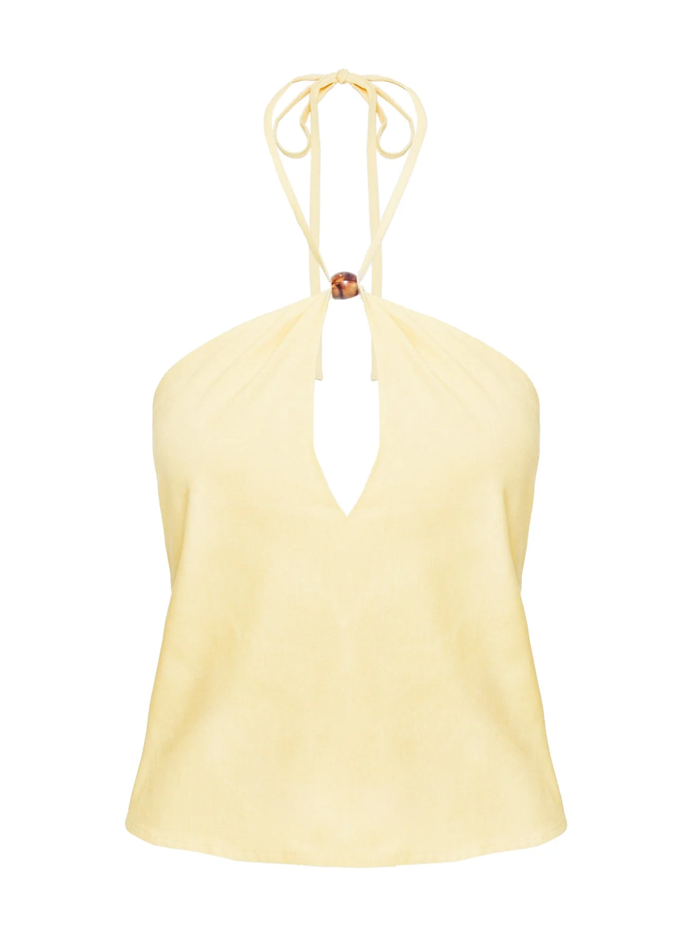 Santorini Crush Bead Detail Top Lemon - Image 5