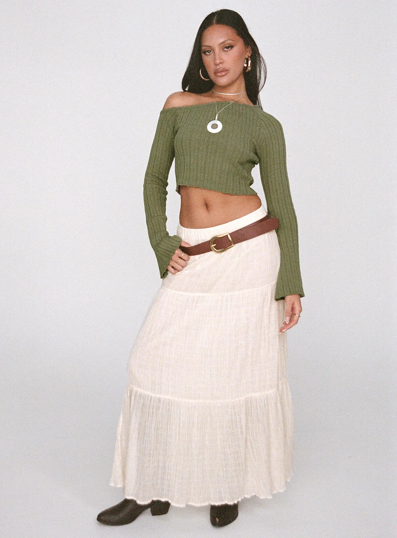 Santorini Knit Top Khaki - Image 2