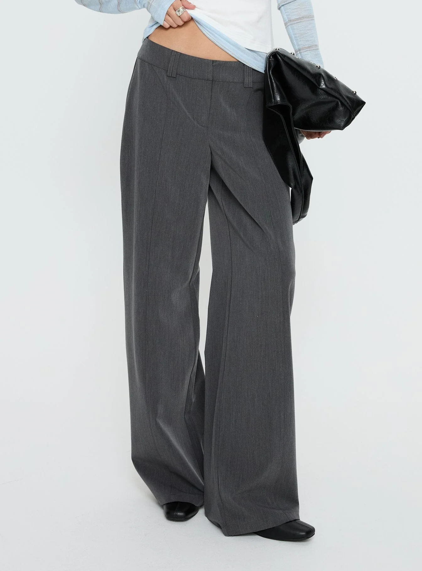 Sarito Low Rise Straight Leg Pants Grey - Image 2
