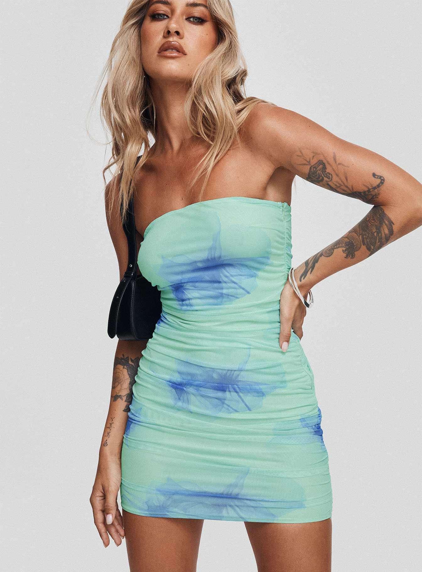 Kalena Mini Dress Blue Floral - Image 8