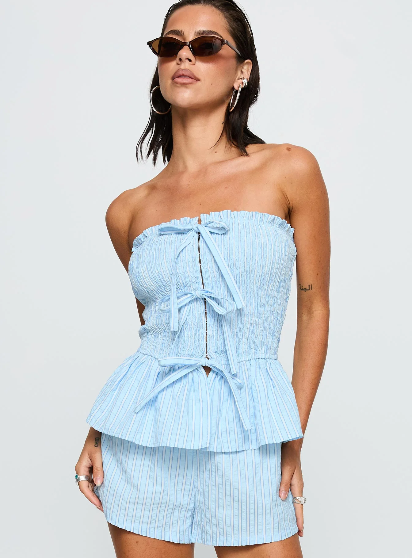 Saskea Strapless Top Blue - Image 2