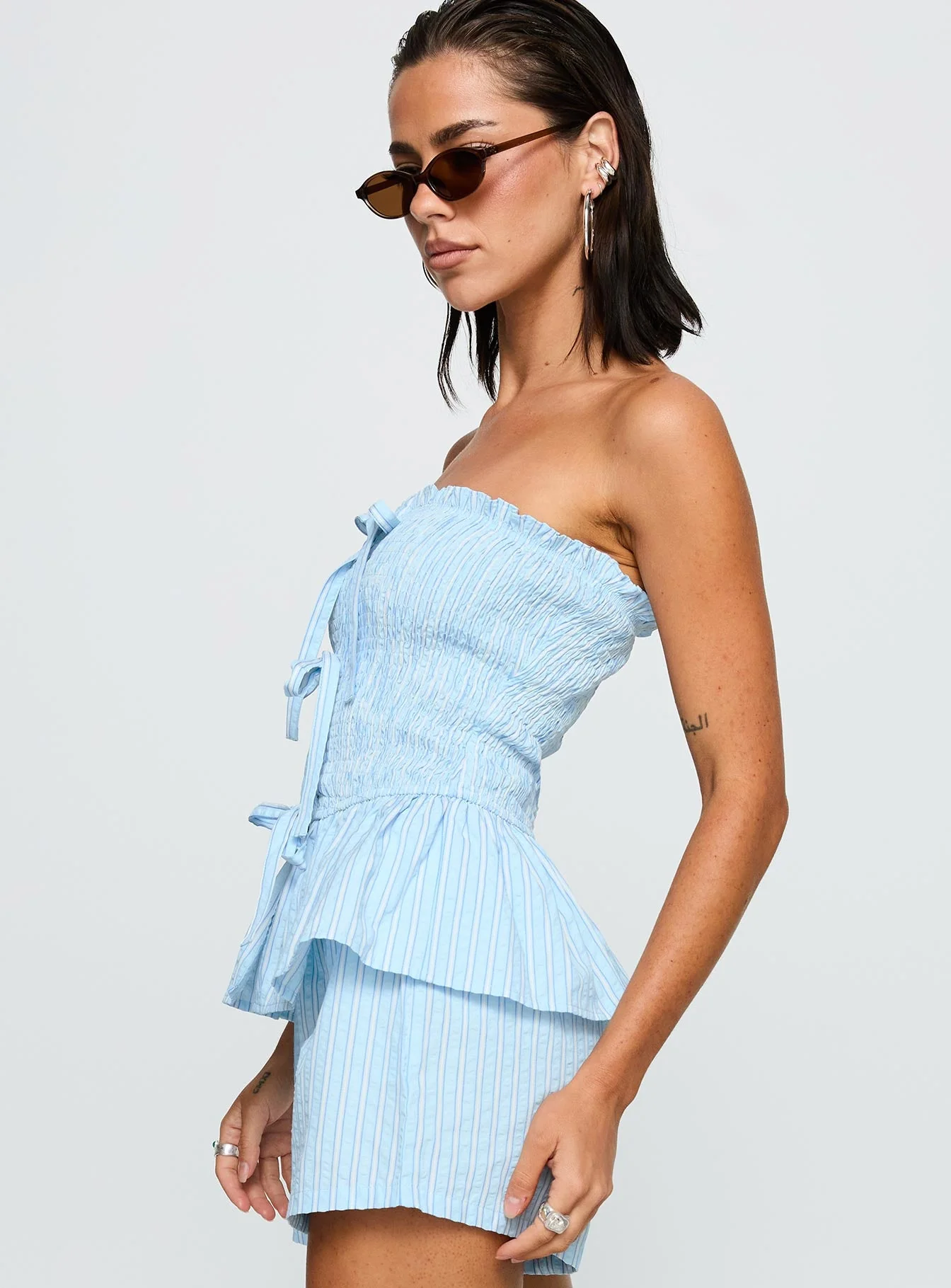 Saskea Strapless Top Blue - Image 4