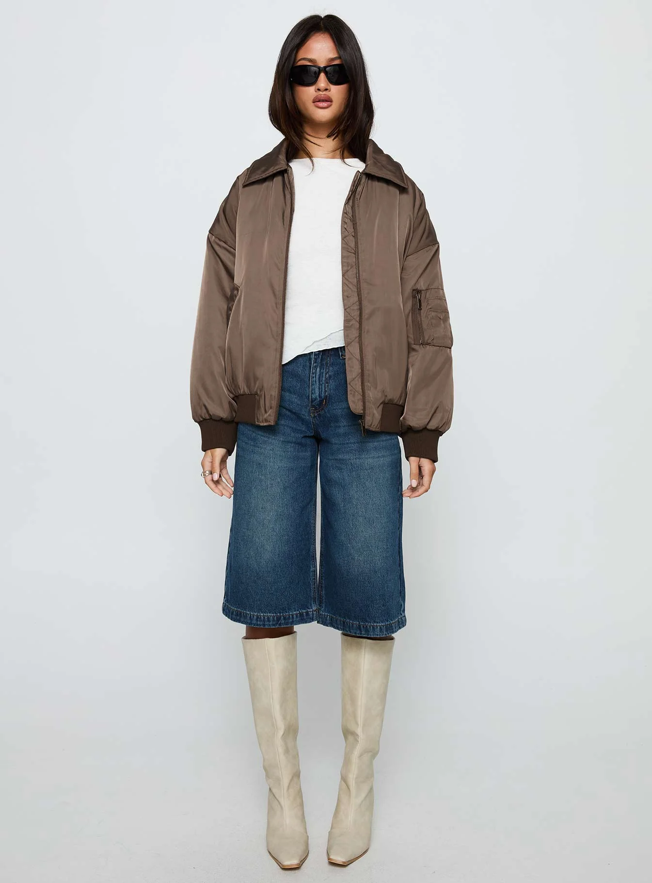 Say Less Bomber Jacket Dark Brown - Image 7