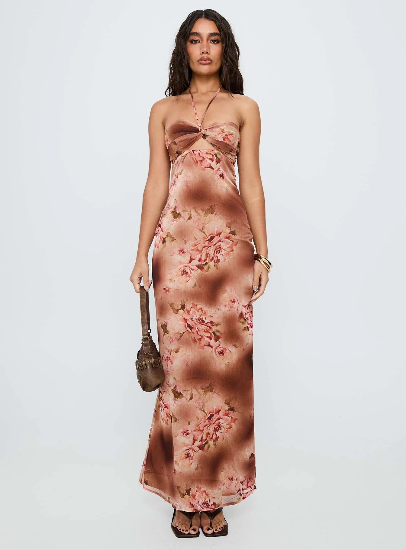 Saye Halter Twist Maxi Dress Multi - Image 3