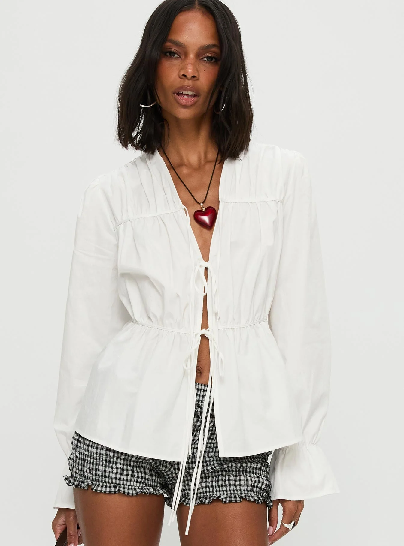Scarlotte Bow Tie Top White - Image 2