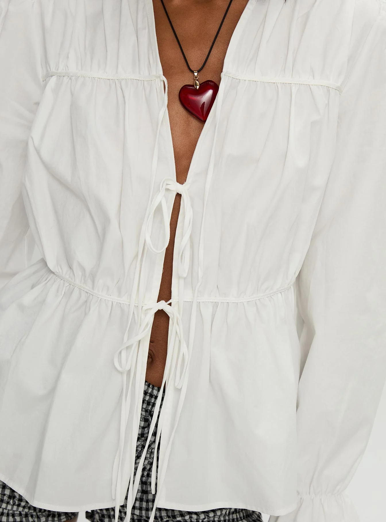 Scarlotte Bow Tie Top White - Image 6