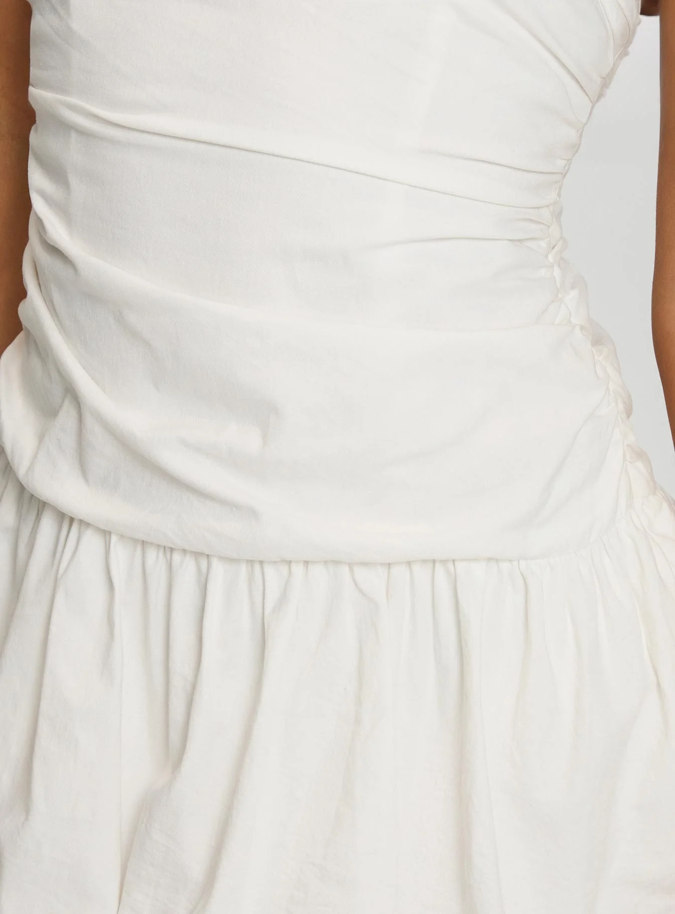 Scene Stealer Bubble Hem Mini Dress White - Image 6