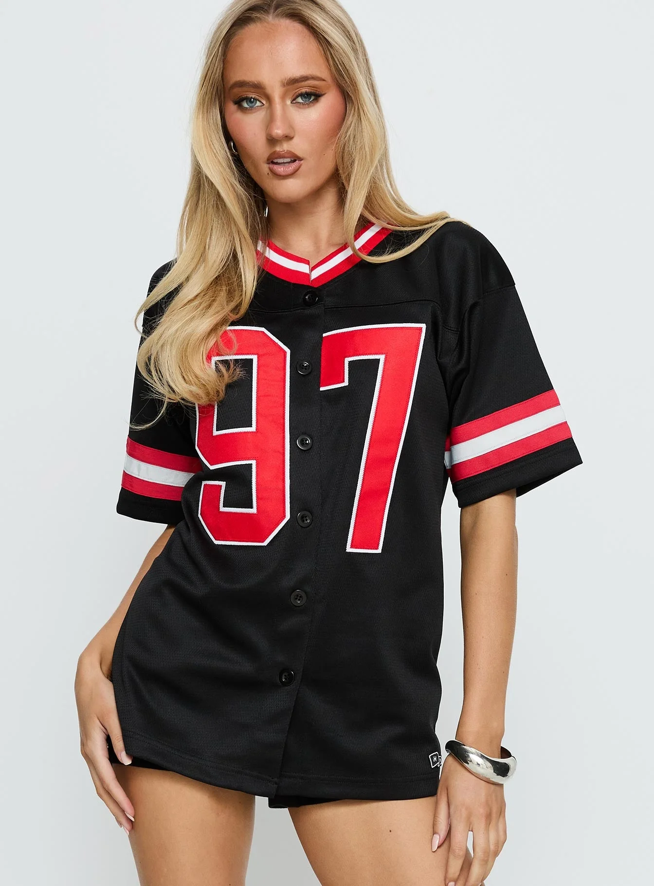 SDSU Football Button Down Jersey Black - Image 2