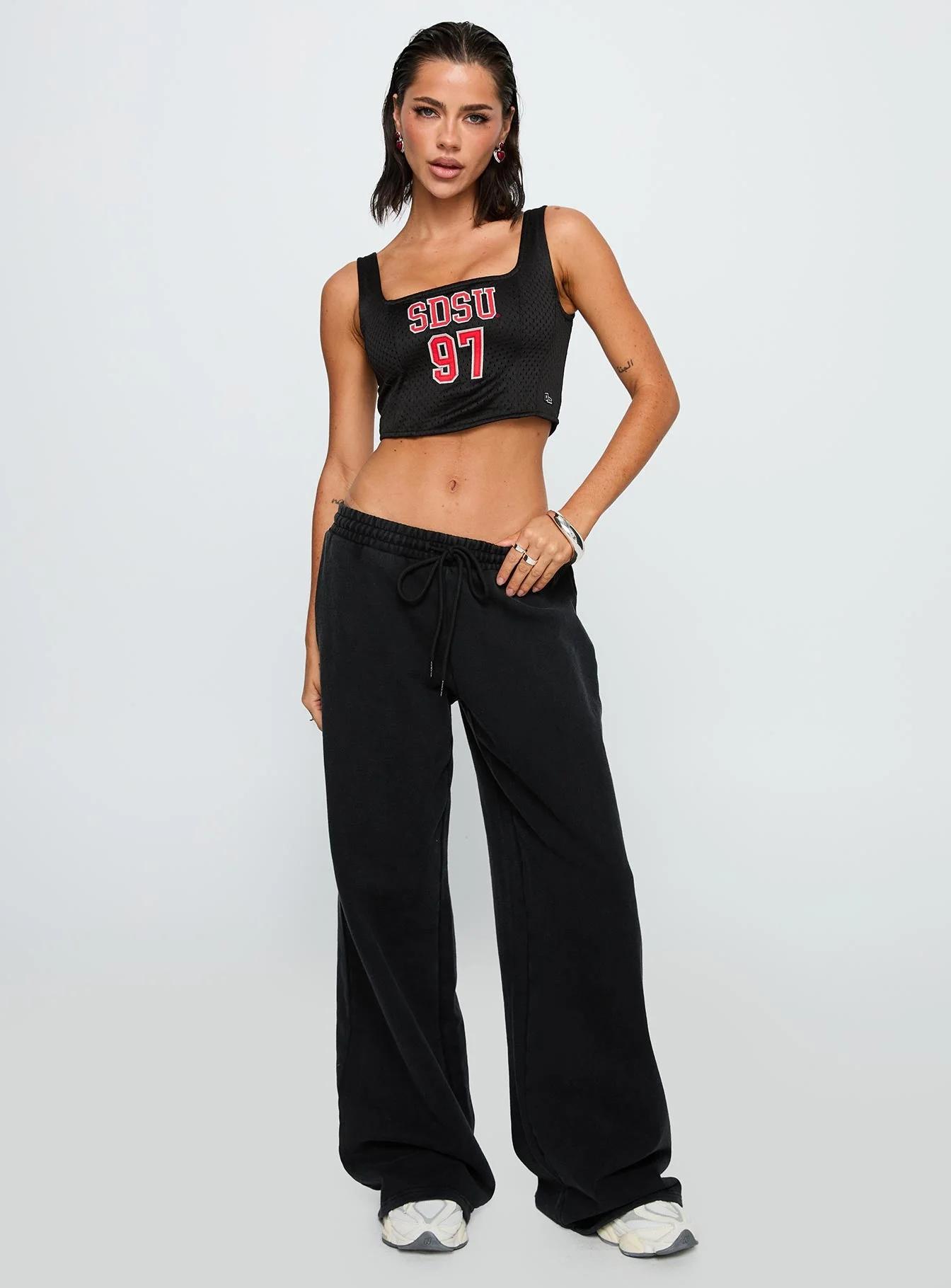 SDSU Jersey Corset Top Black - Image 3