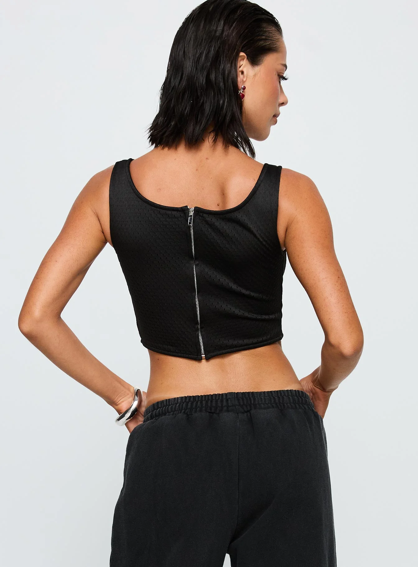 SDSU Jersey Corset Top Black - Image 5