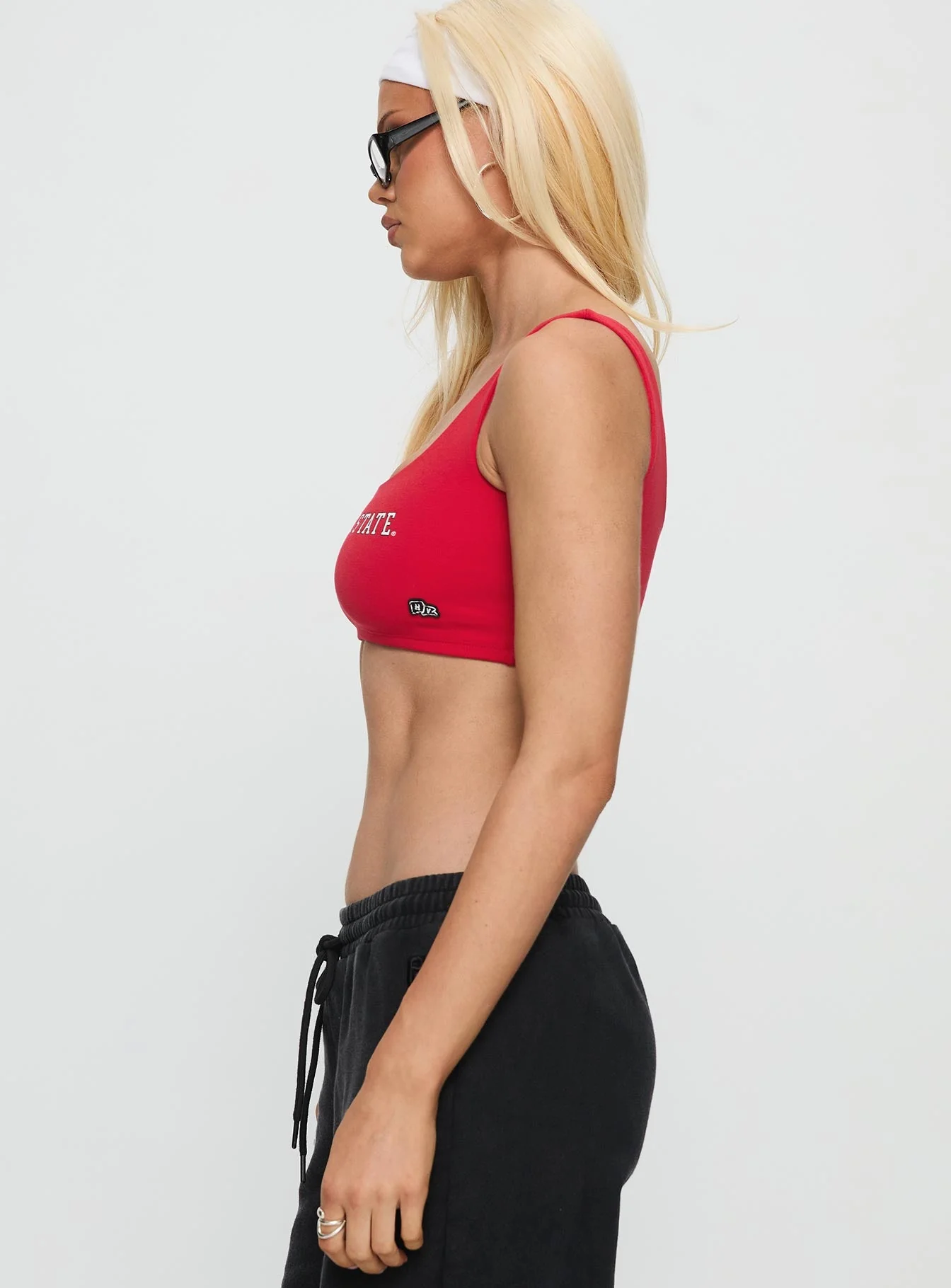 SDSU Scoop Neck Crop Top Red - Image 3