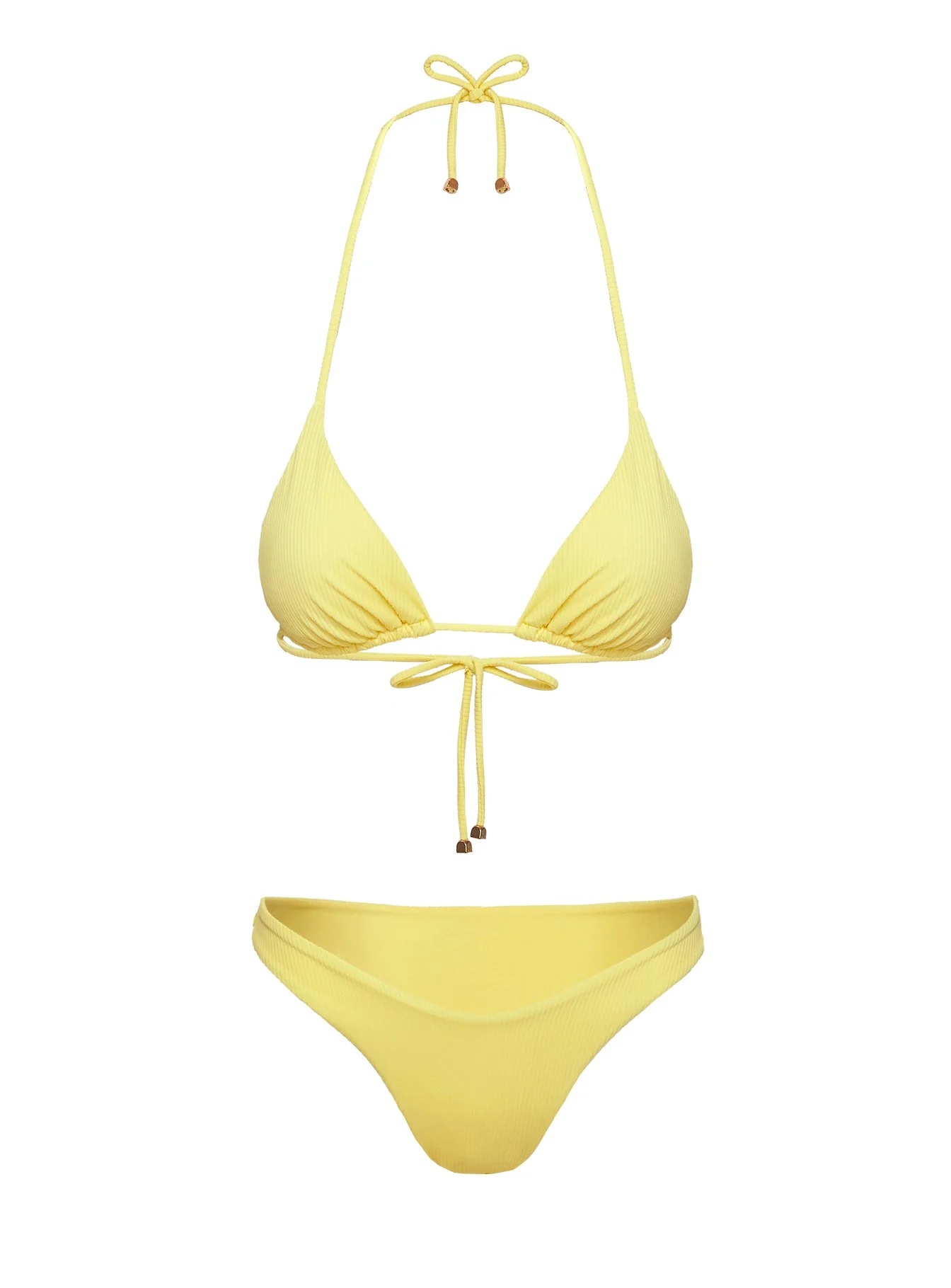 Sea Shore Triangle Bikini Top Yellow - Image 5