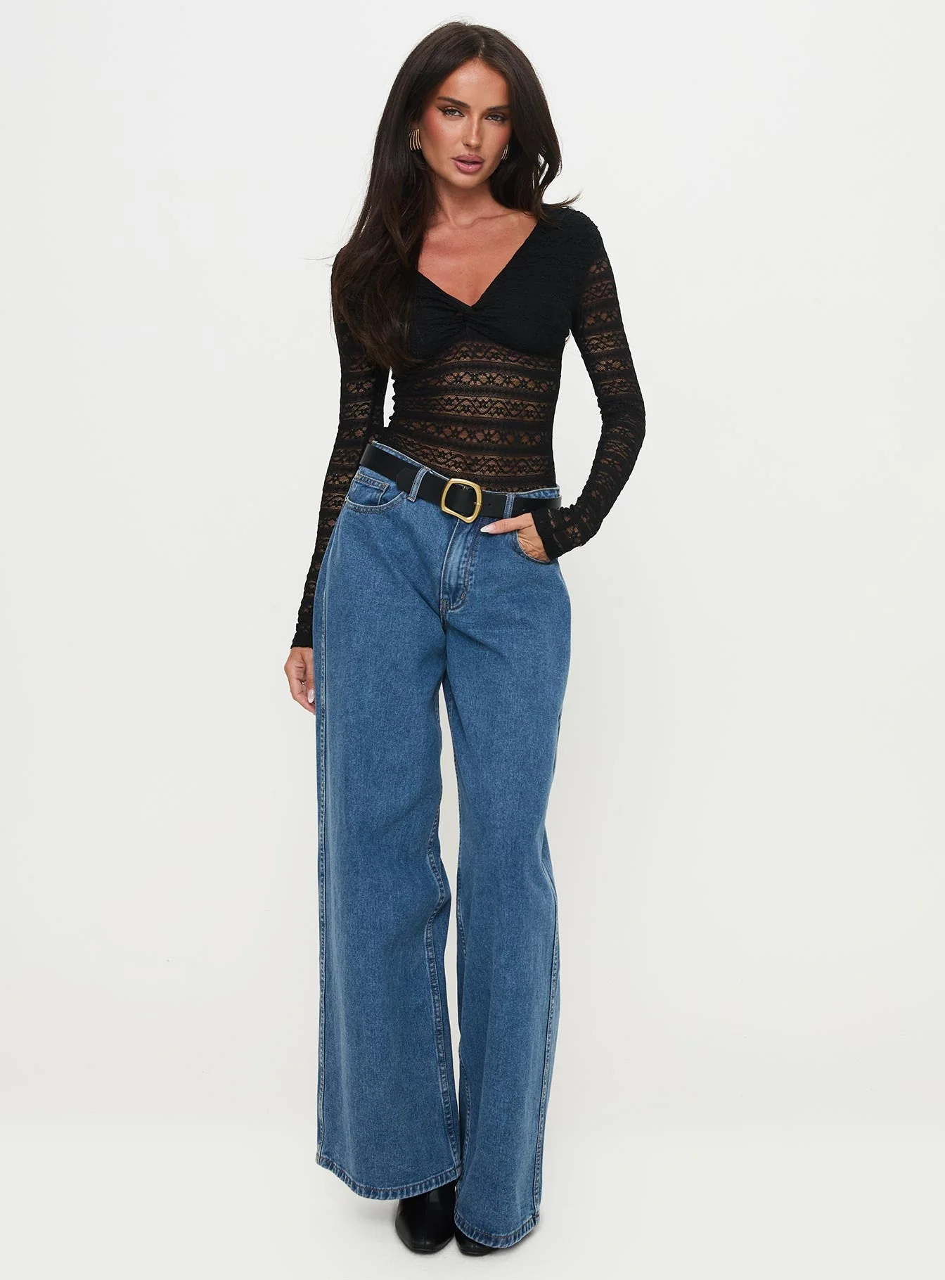Secret Of Us Off Shoulder Lace Bodysuit Black - Image 3