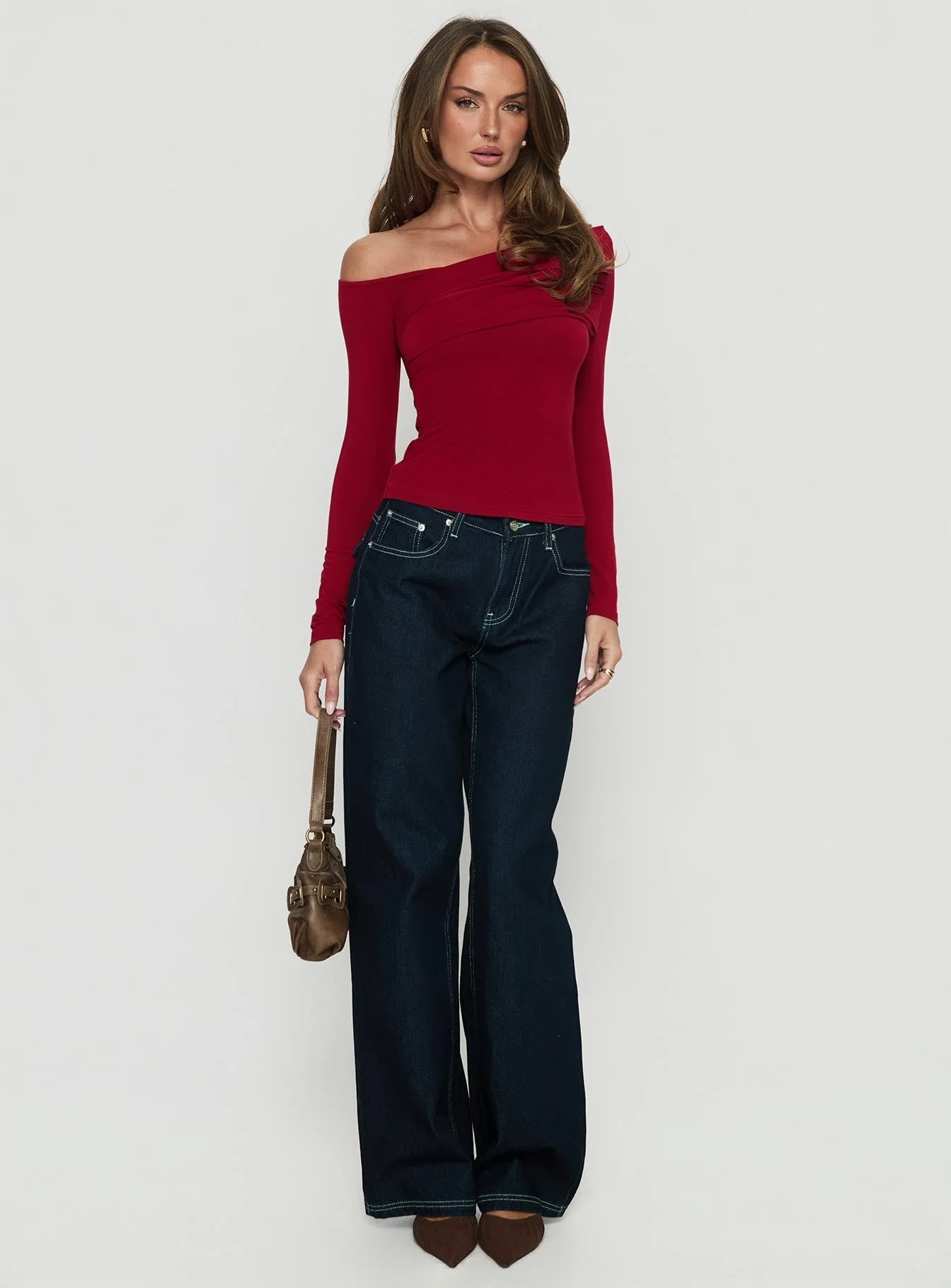 Sedonia Gathered Wrap Top Red - Image 3