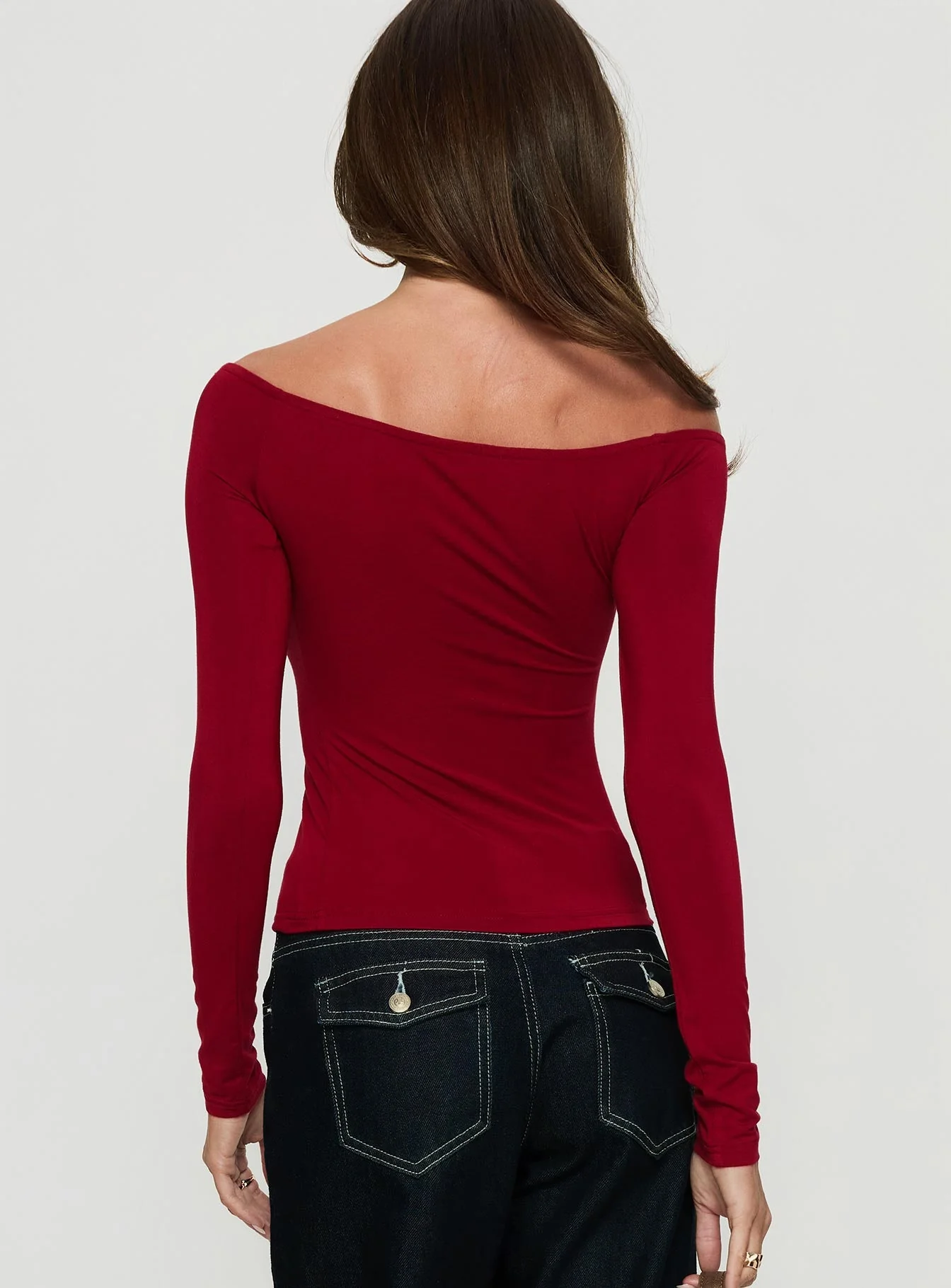 Sedonia Gathered Wrap Top Red - Image 5