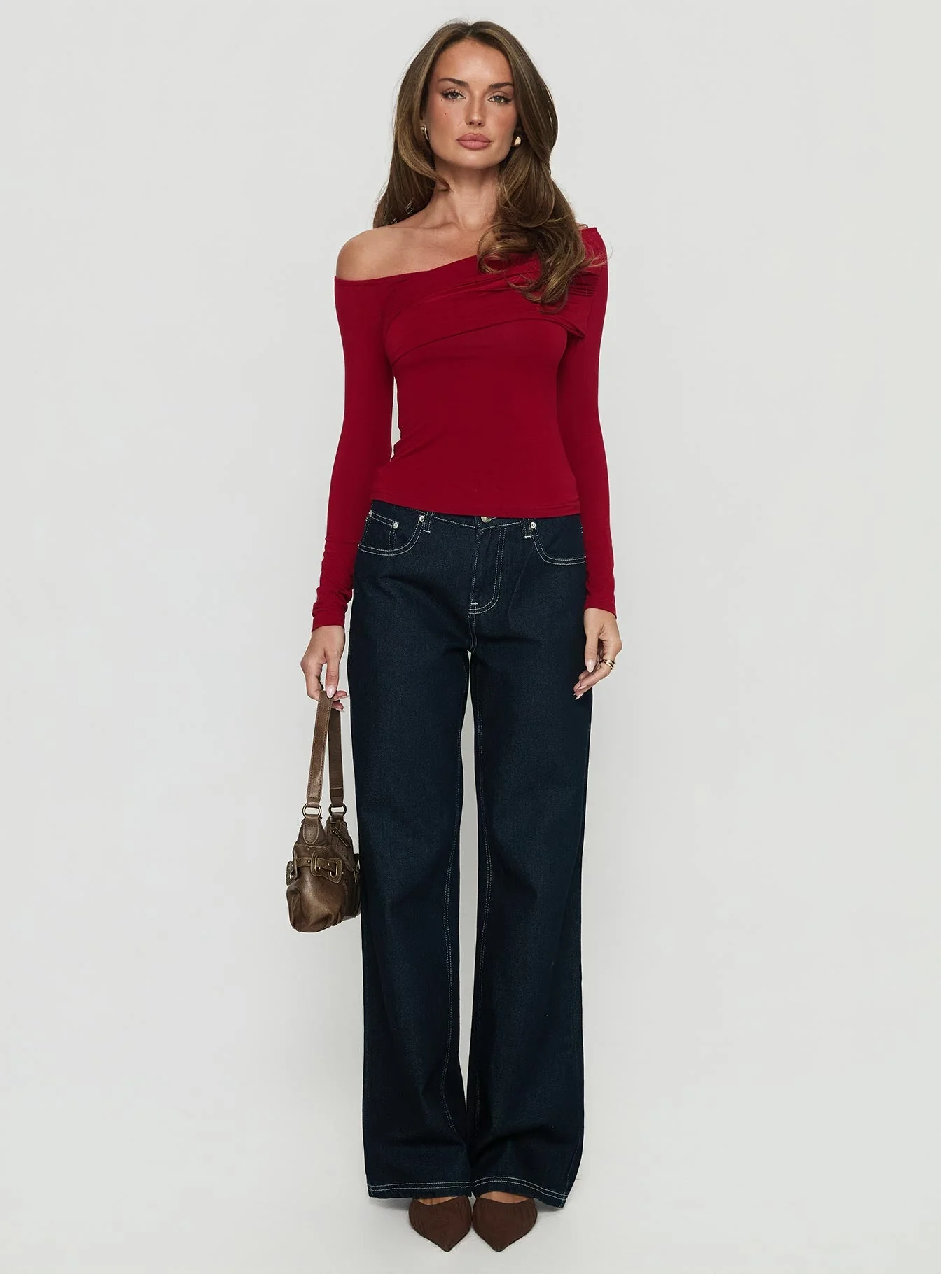 Sedonia Gathered Wrap Top Red - Image 7