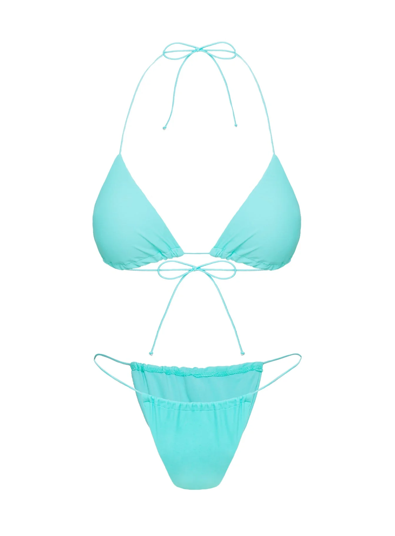 Selbie Triangle Bikini Top White Blue - Image 5