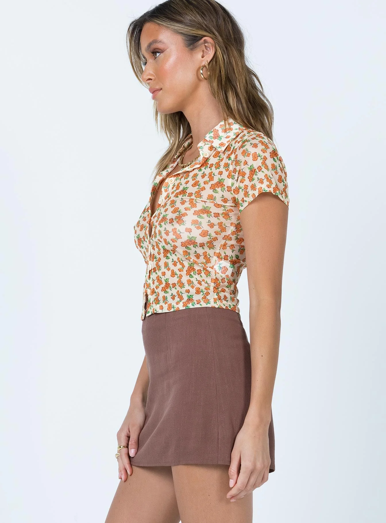 Selby Mini Skirt Brown Eco - Image 4