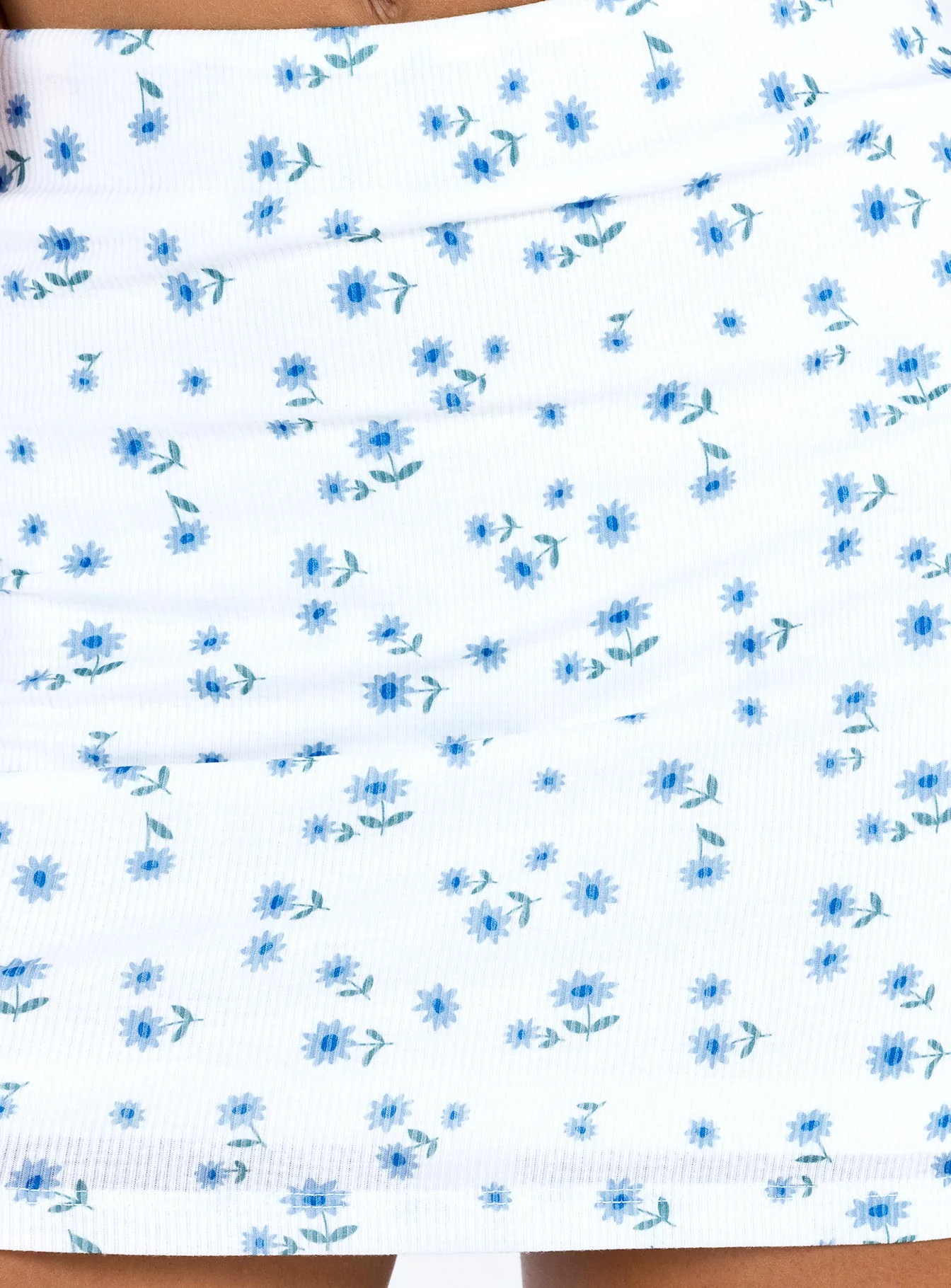 Selby Mini Skirt White / Blue Floral - Image 6