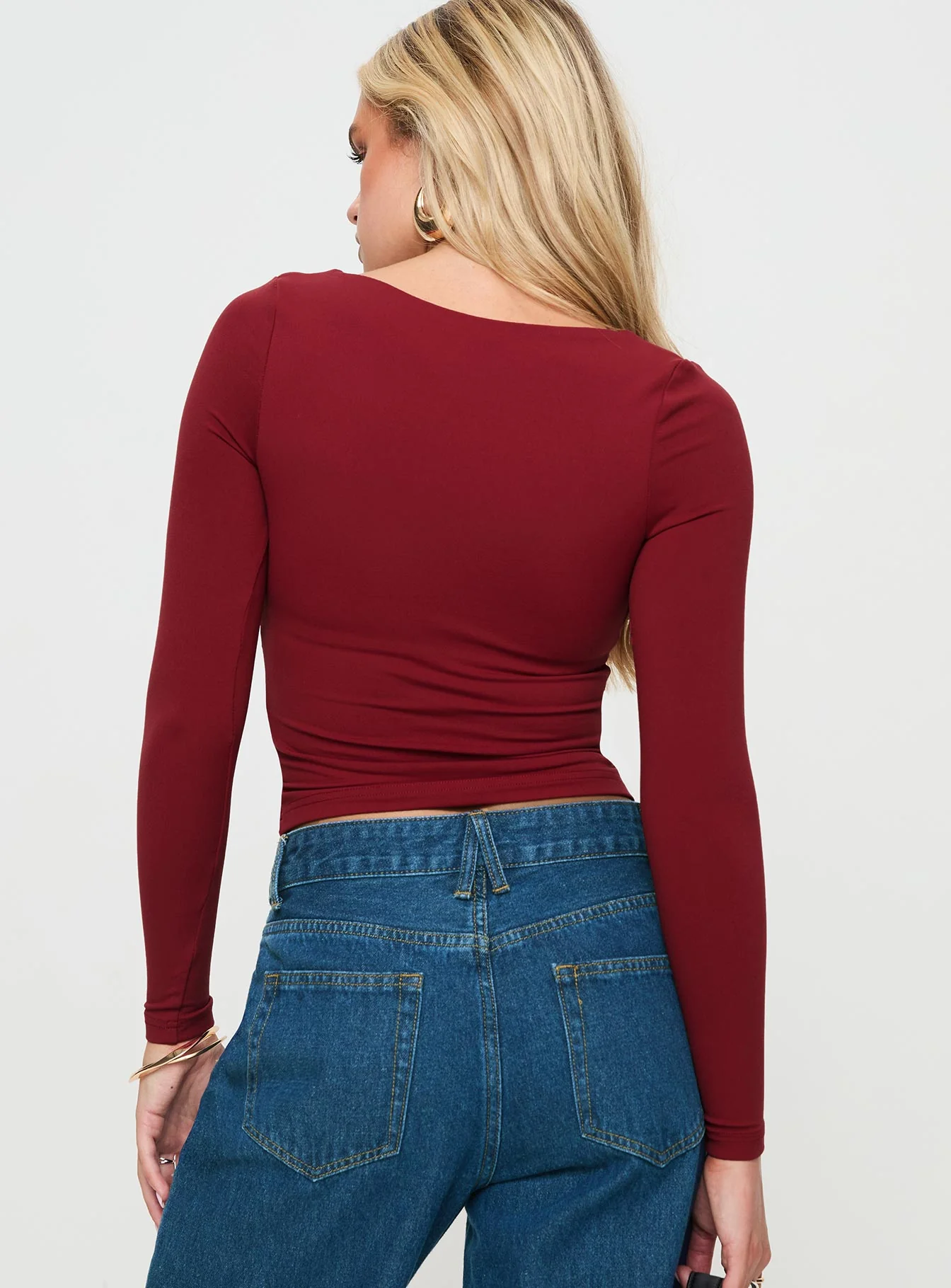 Selenie Long Sleeve Top Red - Image 5