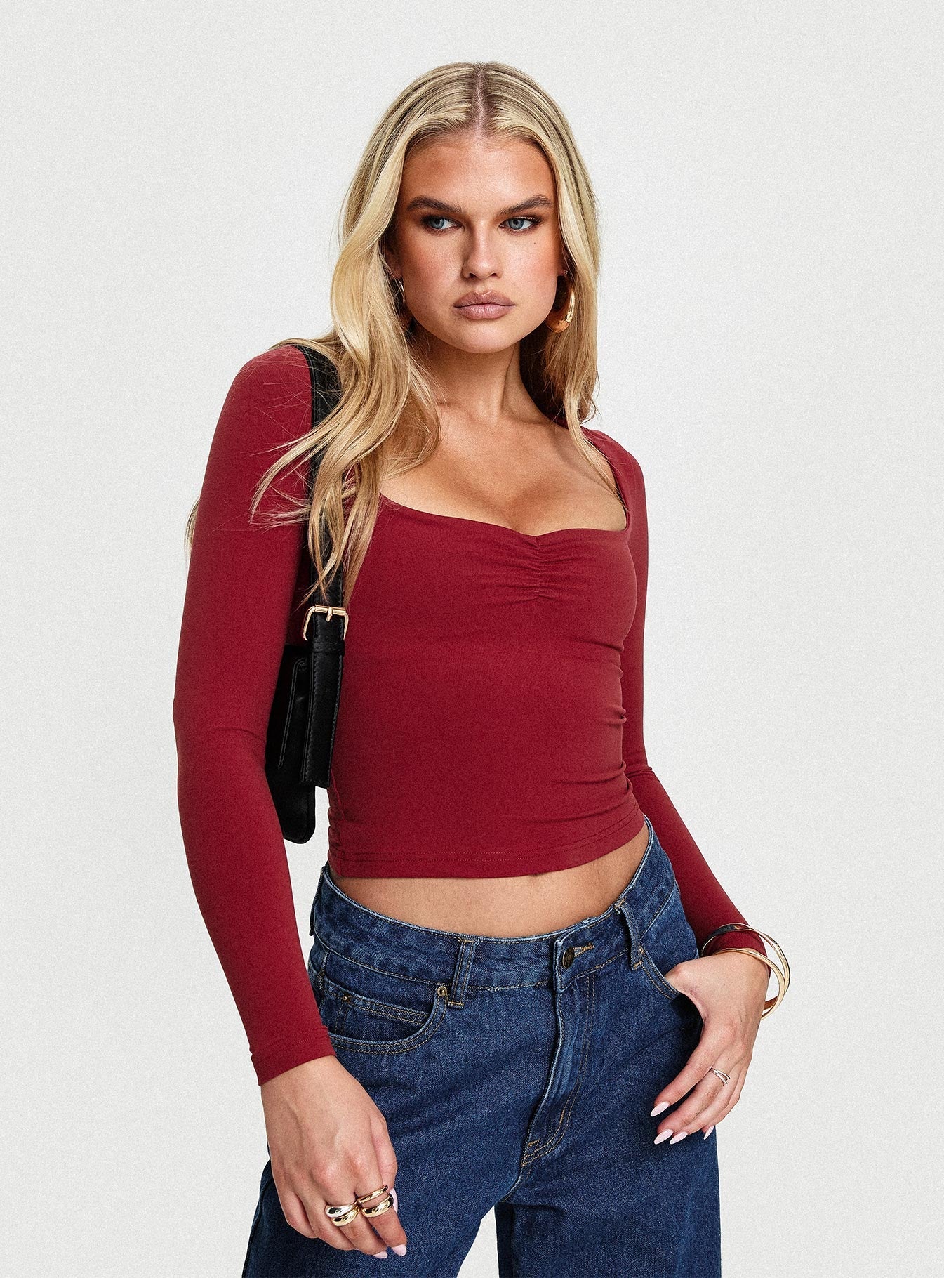 Selenie Long Sleeve Top Red - Image 7